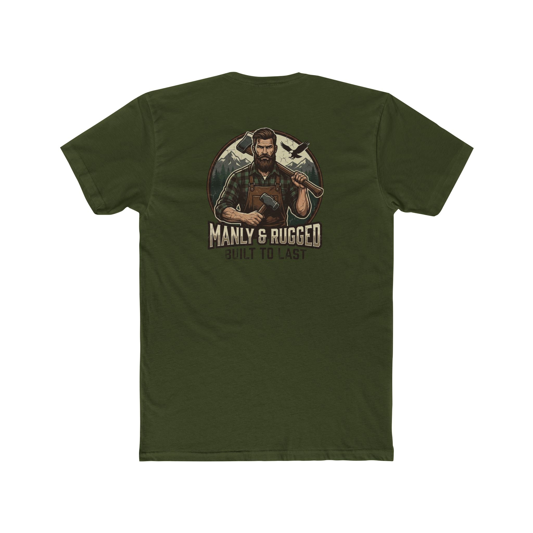 Manly & Rugged T-Shirt — 'Built to Last' Vintage Woodsman Tee