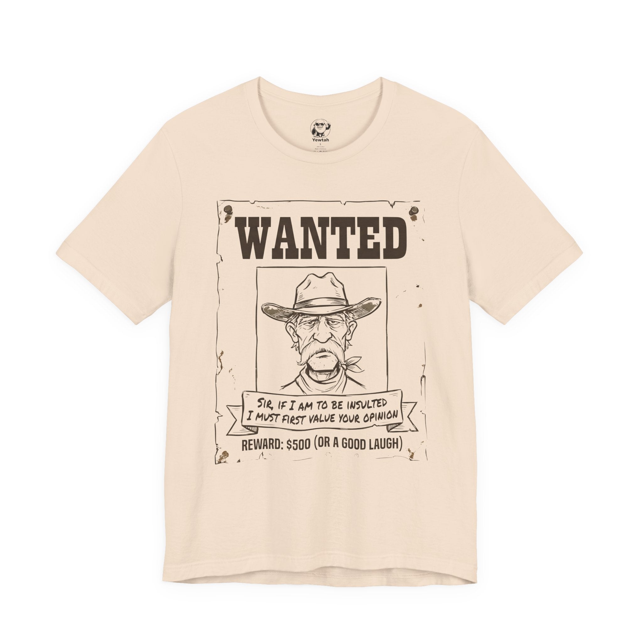 Wanted Poster T-Shirt — 'Wanted' Funny Western Cowboy Tee