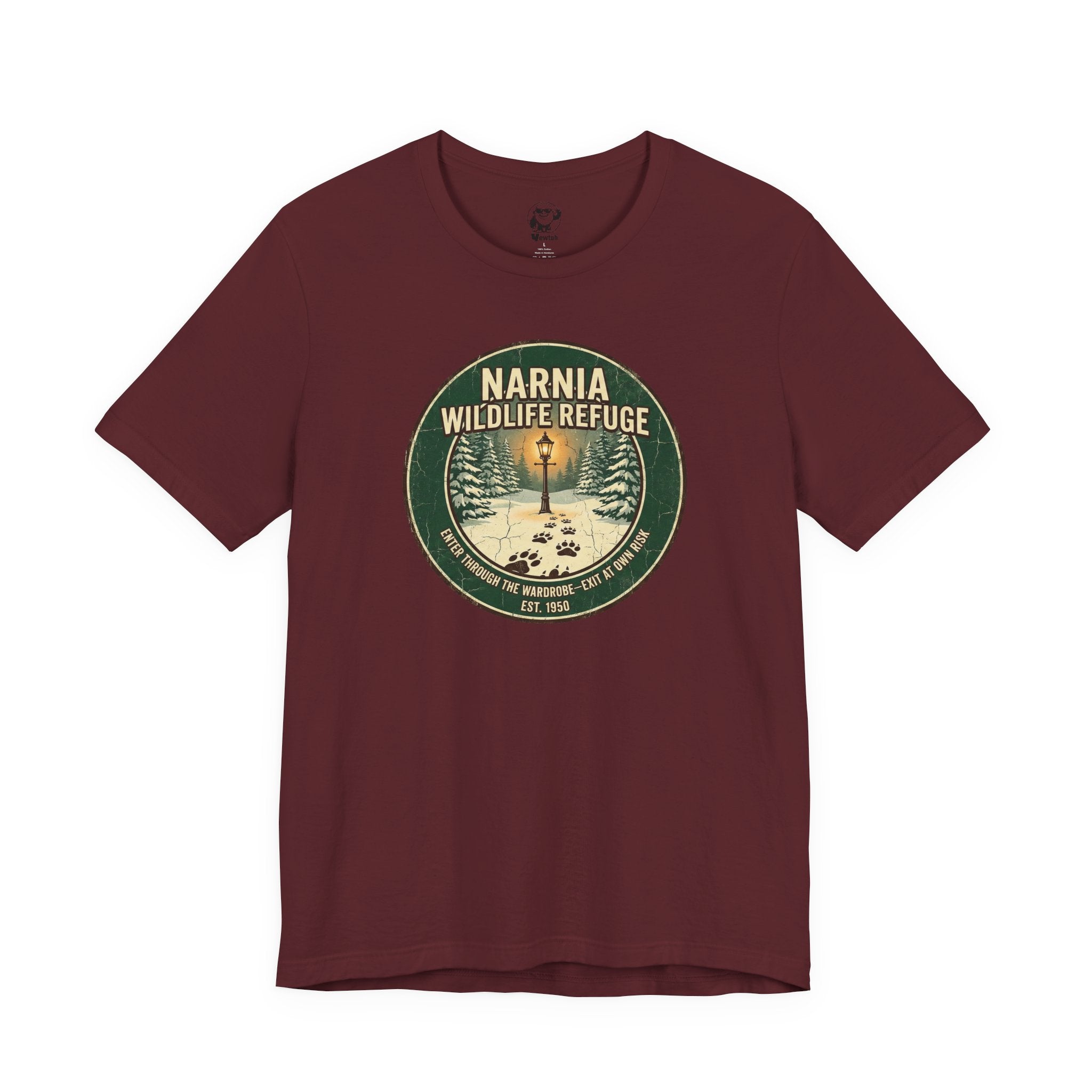 Narnia Wildlife Refuge Tee — Vintage Lamp Post Forest Graphic Shirt