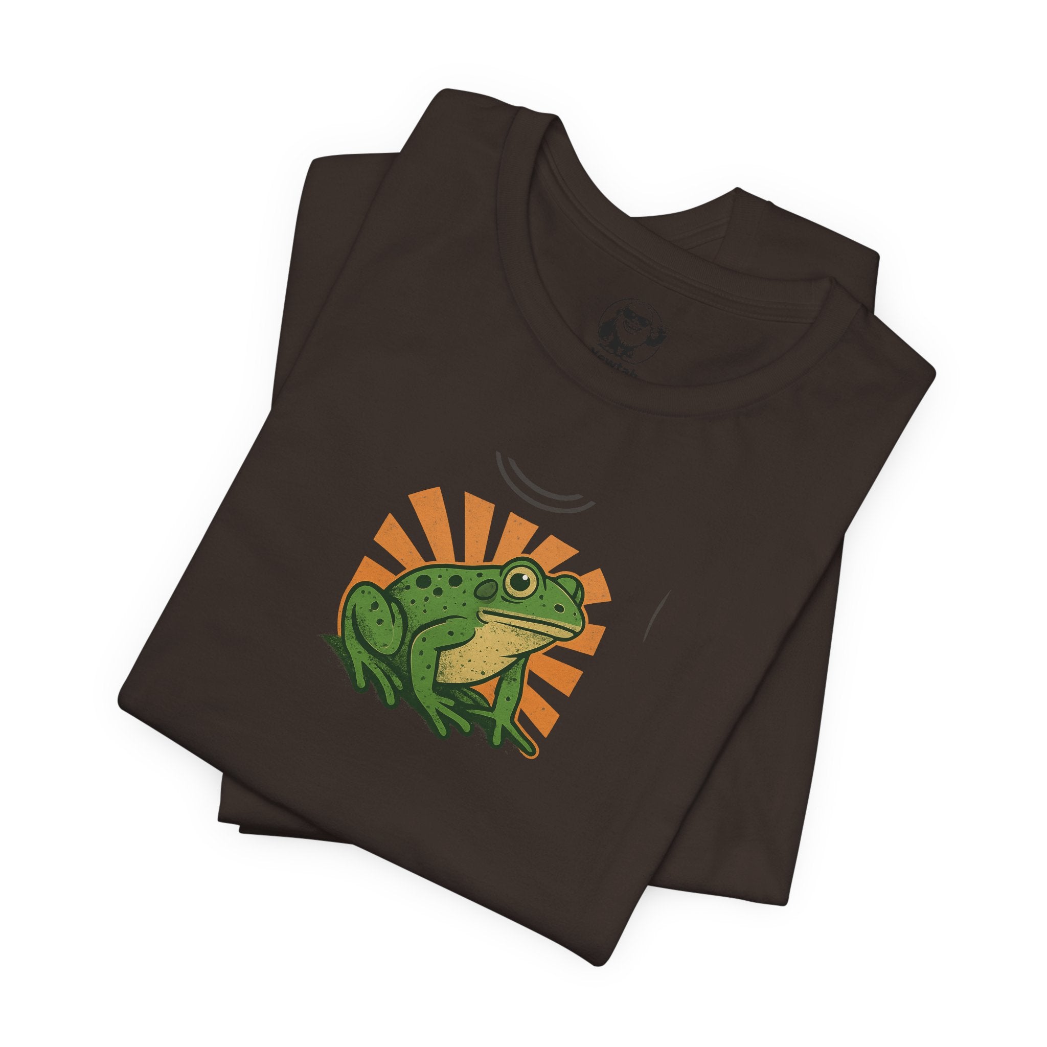 Frog Sunrise T‑Shirt — Retro Green Frog Graphic Tee