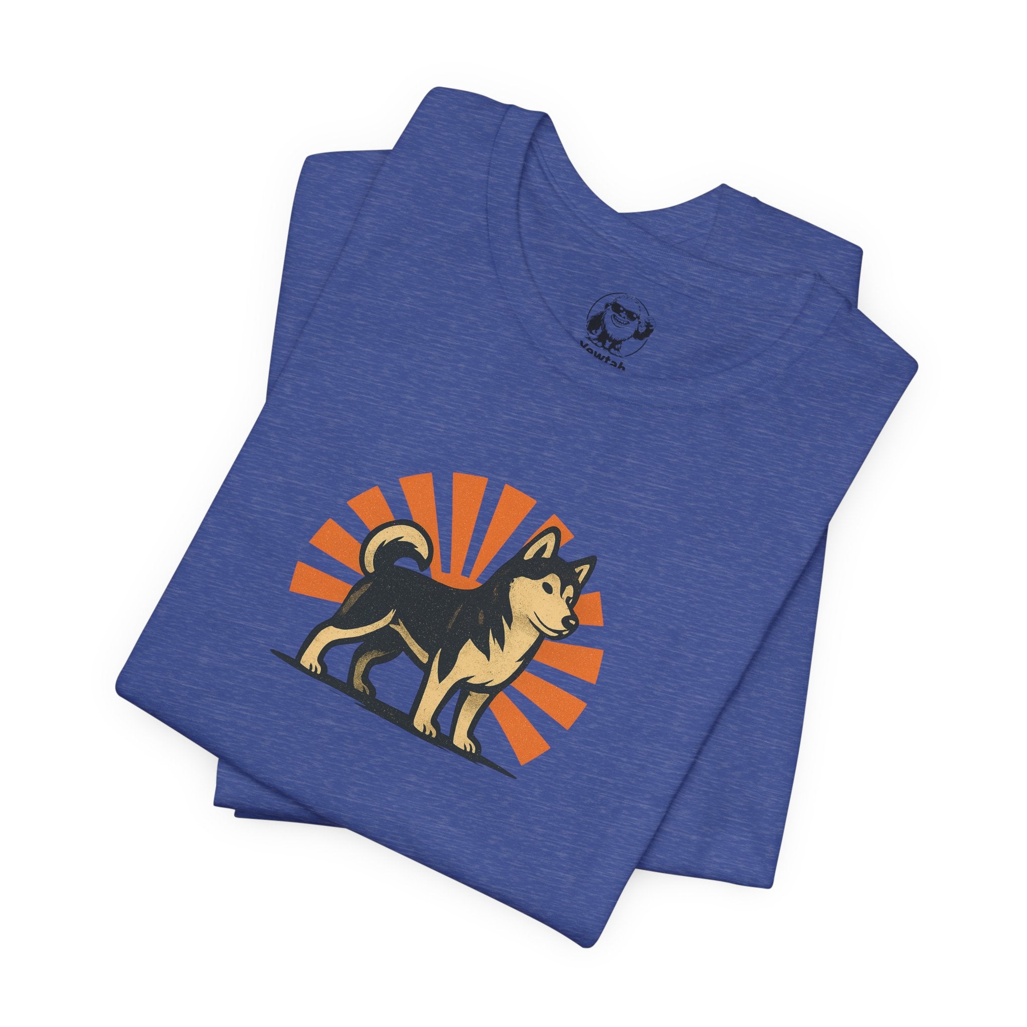 Husky Sunrise Graphic Tee - Retro Dog Lover T-Shirt