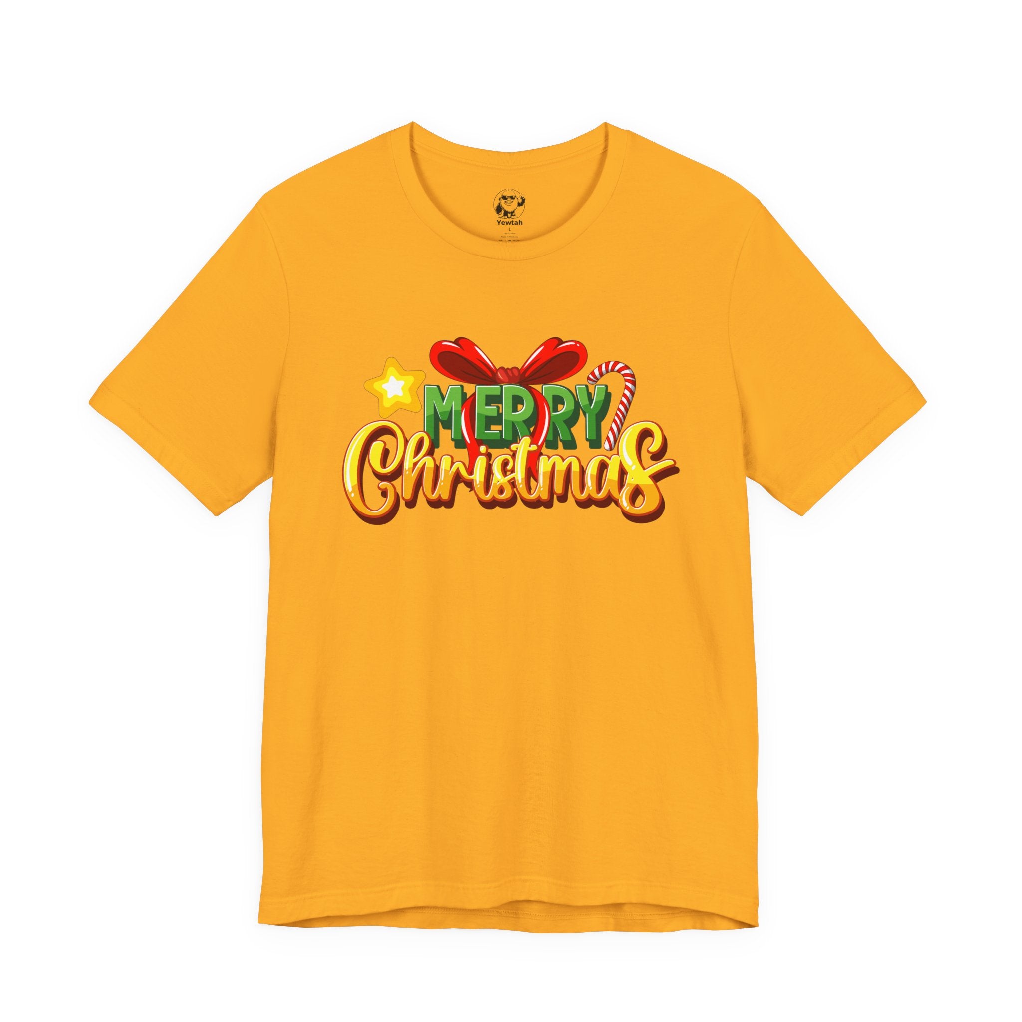 Merry Christmas Tee — Festive Candy Cane & Gift Holiday T-Shirt