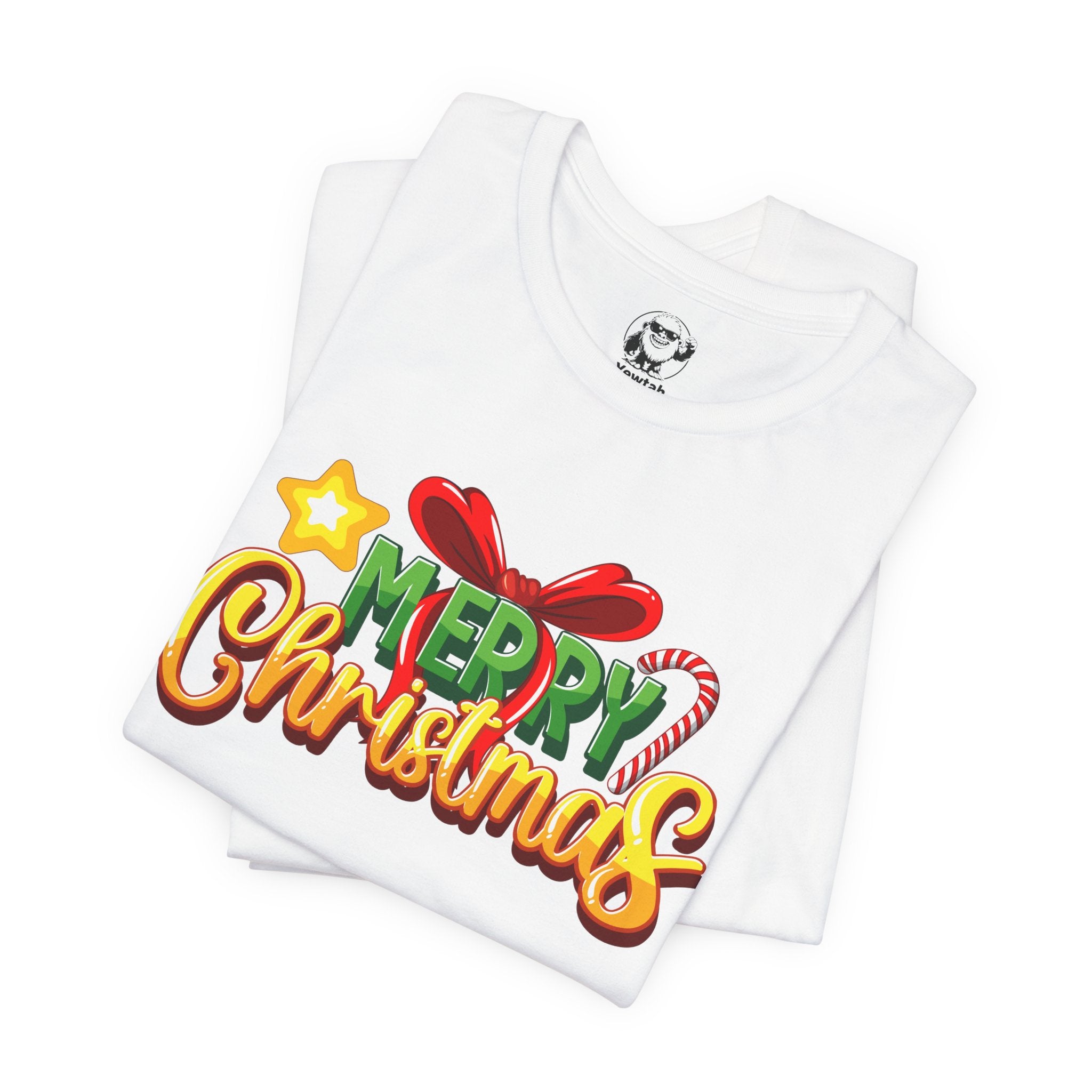 Merry Christmas Tee — Festive Candy Cane & Gift Holiday T-Shirt