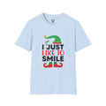 Elf Holiday T-Shirt — "I Just Like To Smile" Christmas Tee