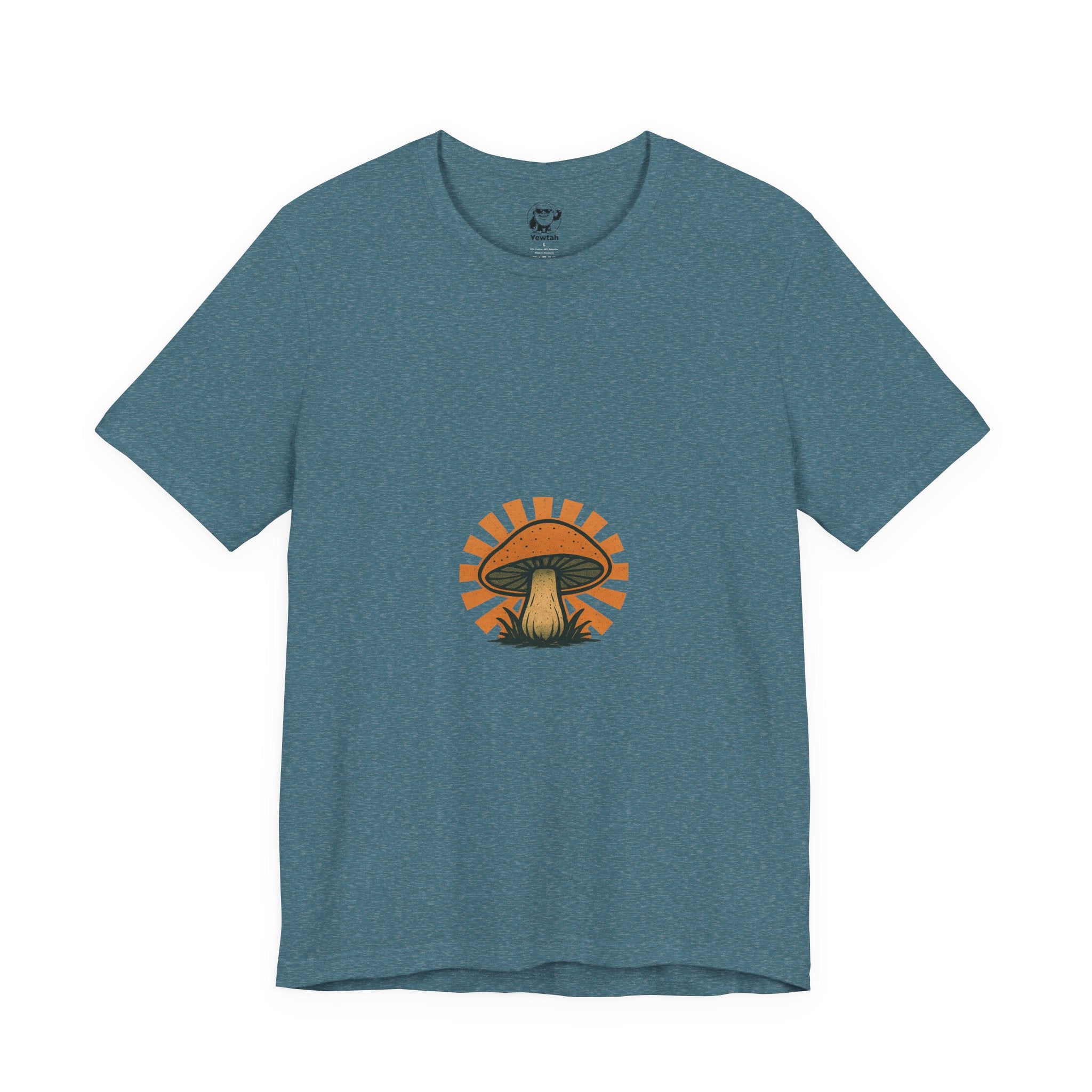 Mushroom Sunrise Tee — Retro Psychedelic Mushroom Graphic T-Shirt