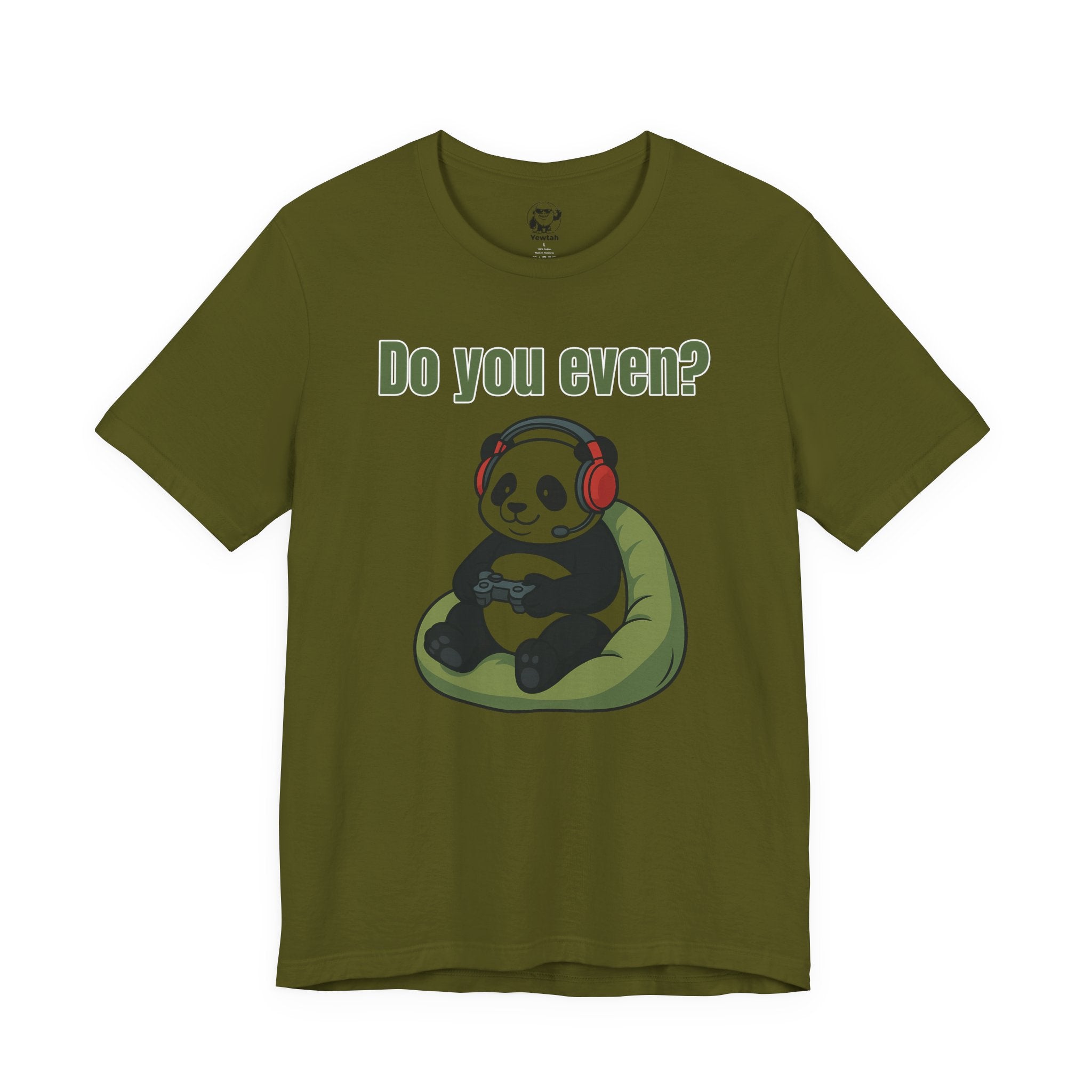 Do You Even? Gaming Panda T‑Shirt — Cute Gamer Tee with Headphones