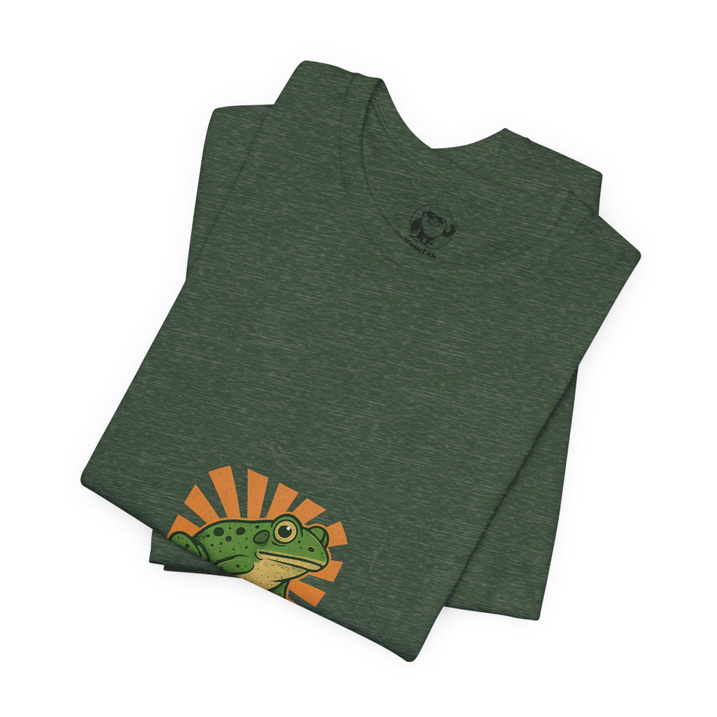 Frog Sunrise T‑Shirt — Retro Green Frog Graphic Tee