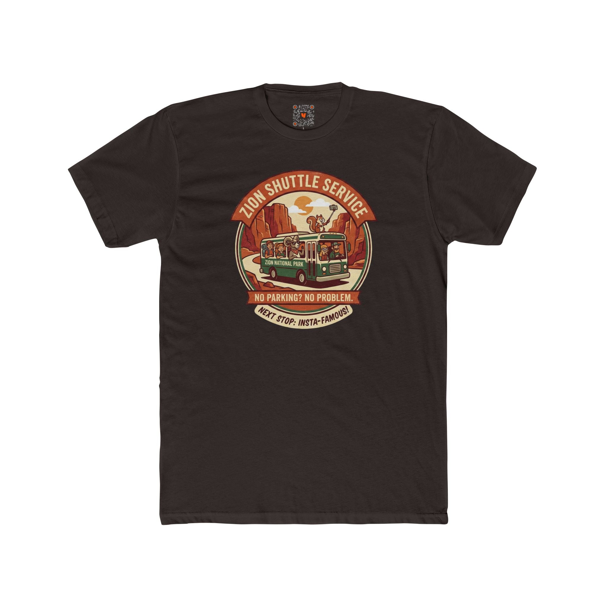 Zion Shuttle Service Vintage Bus Tee — Retro National Park Travel Shirt