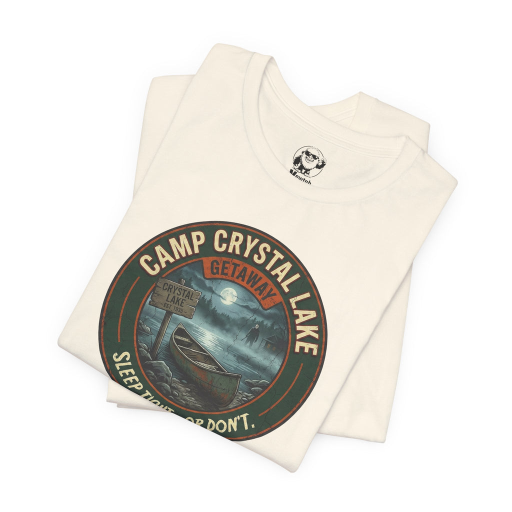 Camp Crystal Lake Tee — "Sleep Tight... Or Don't" Retro Horror Shirt