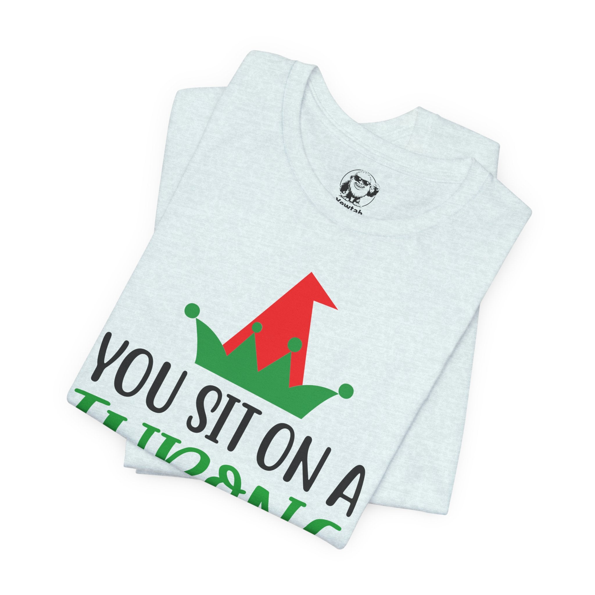 Funny Christmas Tee — “You Sit on a Throne of Lies” Elf Holiday T-Shirt