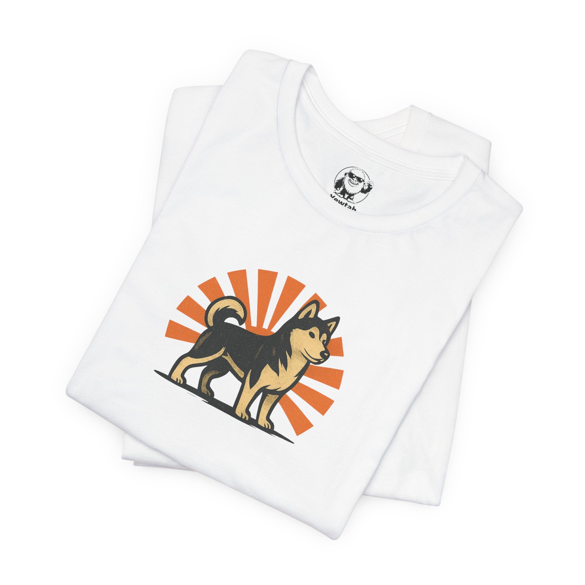 Husky Sunrise Graphic Tee - Retro Dog Lover T-Shirt