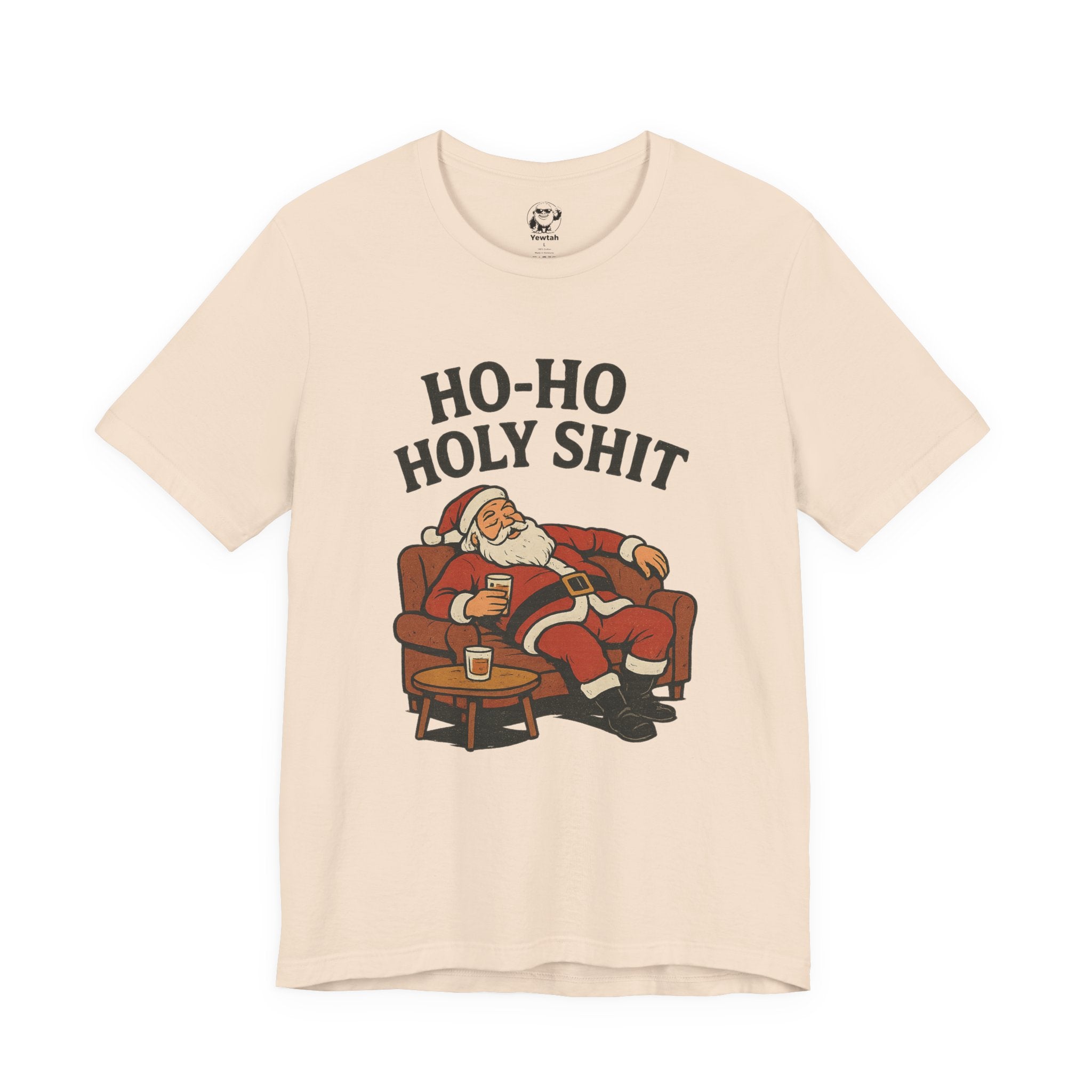 Ho-Ho Holy Shit Santa T-Shirt — Funny Drunk Santa Christmas Tee
