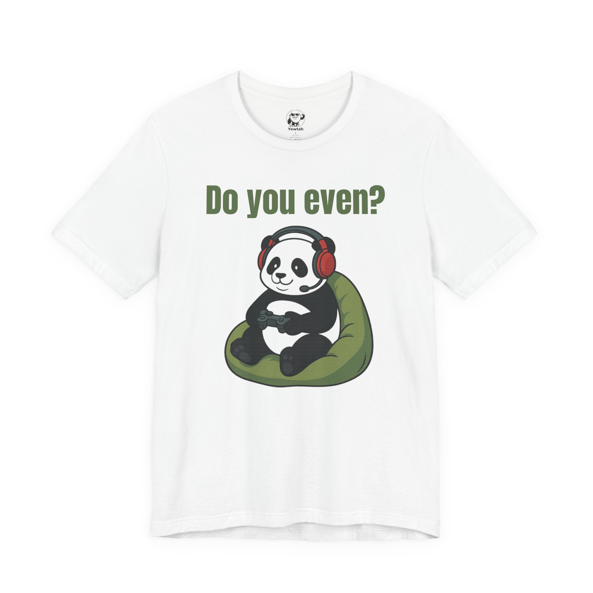 Do You Even? Gaming Panda T‑Shirt — Cute Gamer Tee with Headphones