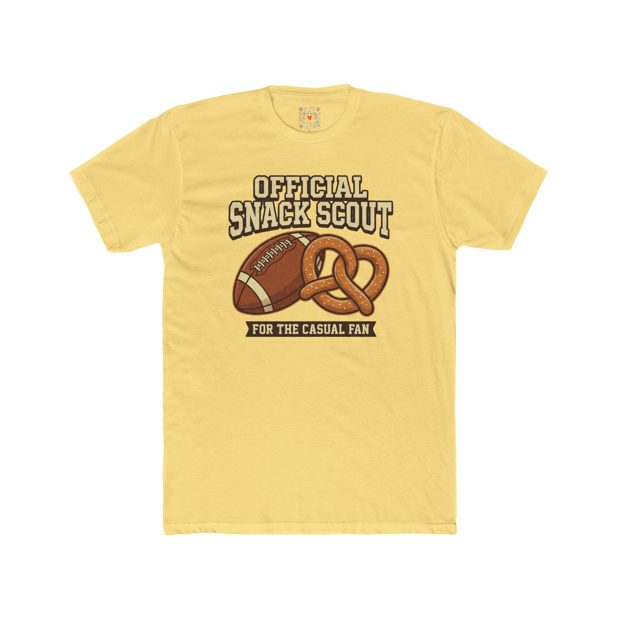 Official Snack Scout T‑Shirt – Football & Pretzel 'For the Casual Fan' Crew Tee