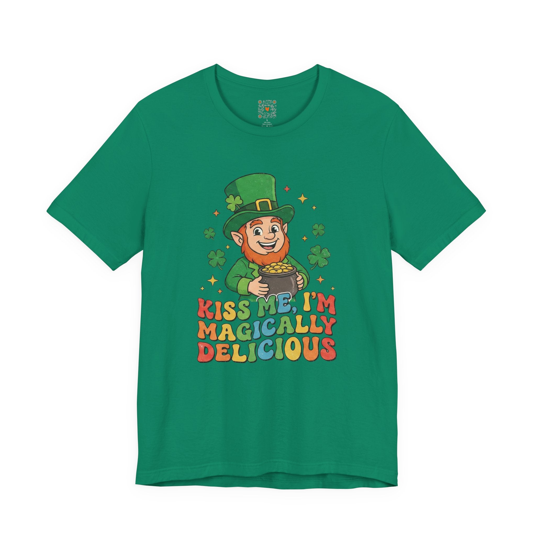 St. Patrick's Day Leprechaun Tee — "Kiss Me I'm Magically Delicious"
