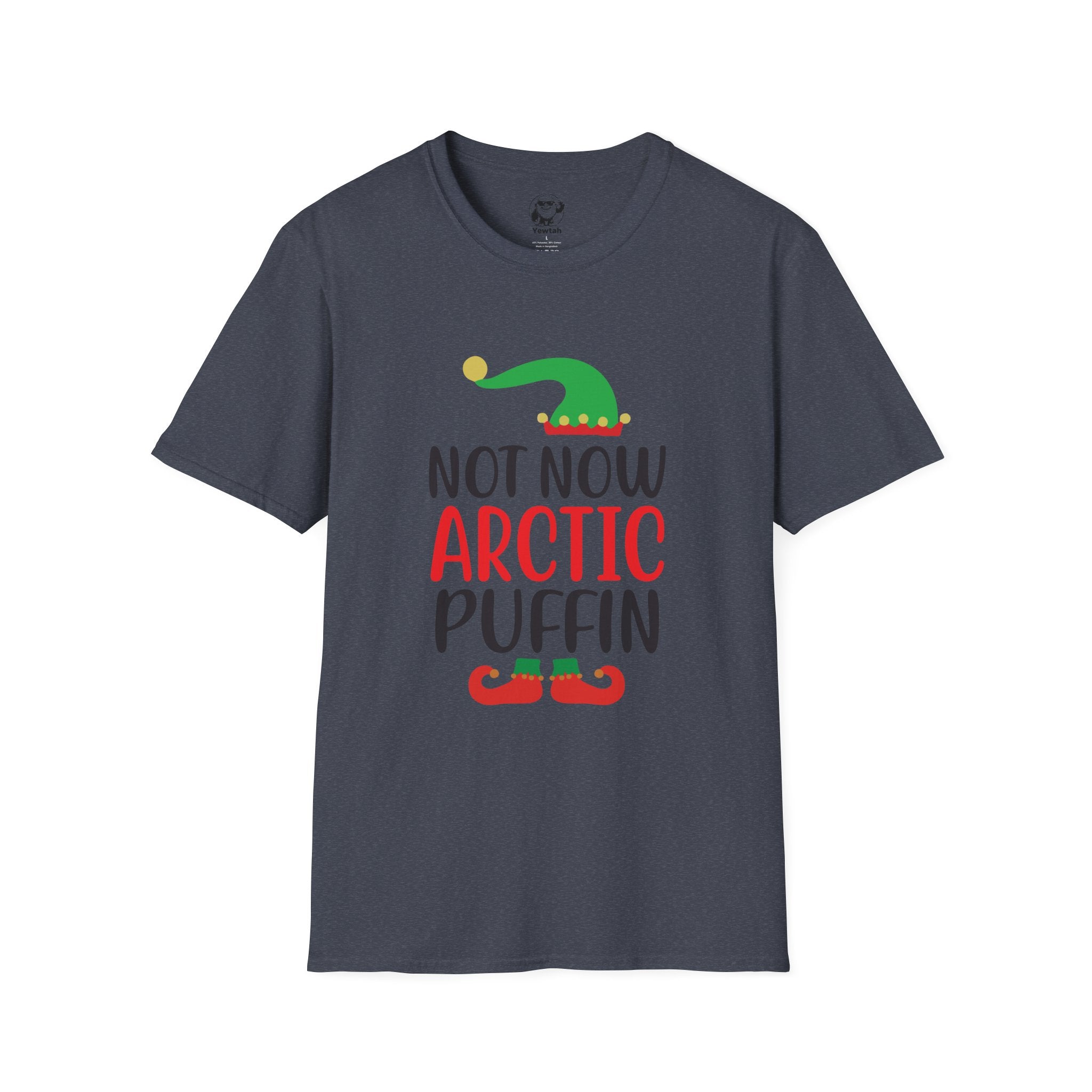 Not Now Arctic Puffin Christmas T-Shirt – Funny Holiday Elf Graphic Tee