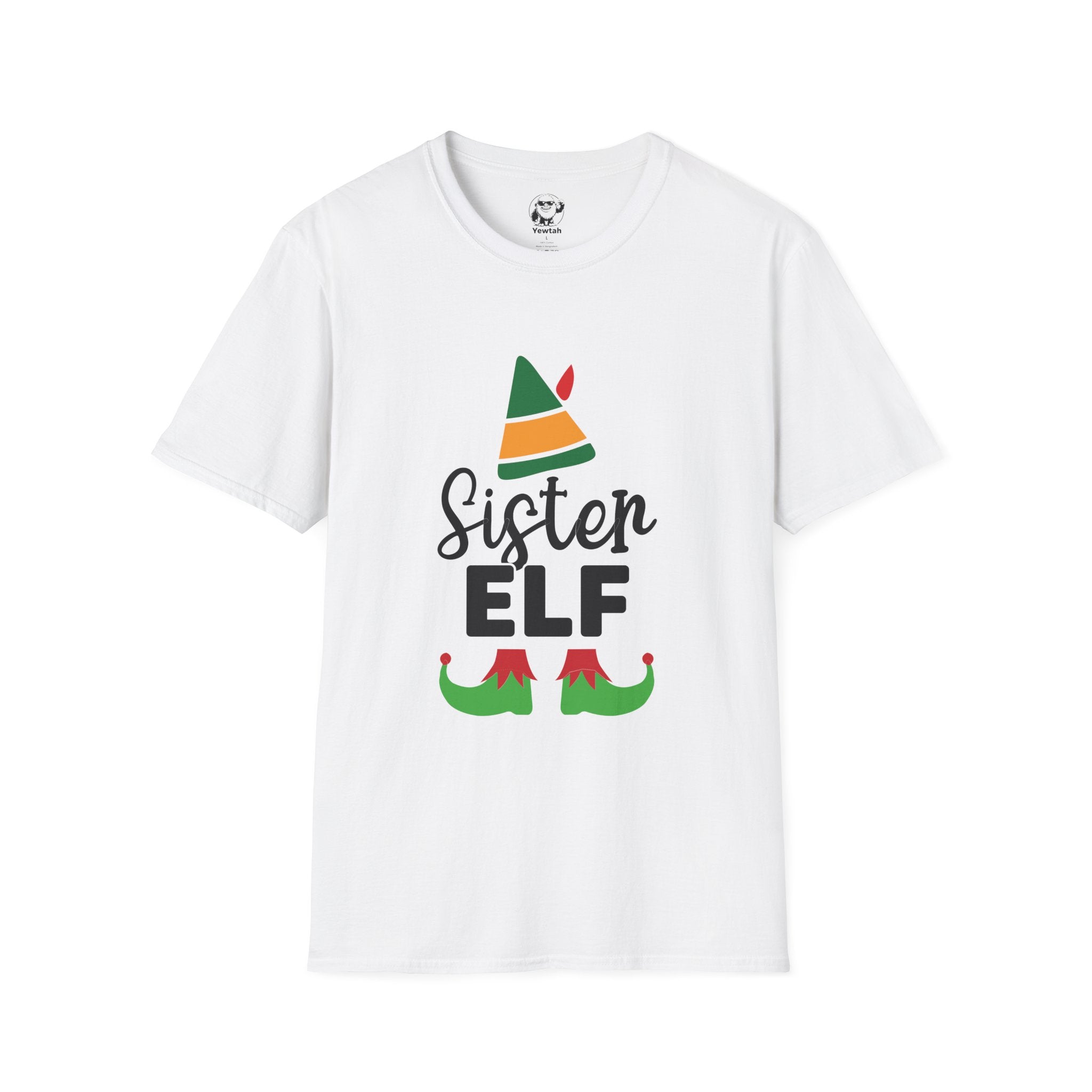Sister Elf T-Shirt — Cute Christmas Elf Hat & Shoes Holiday Tee