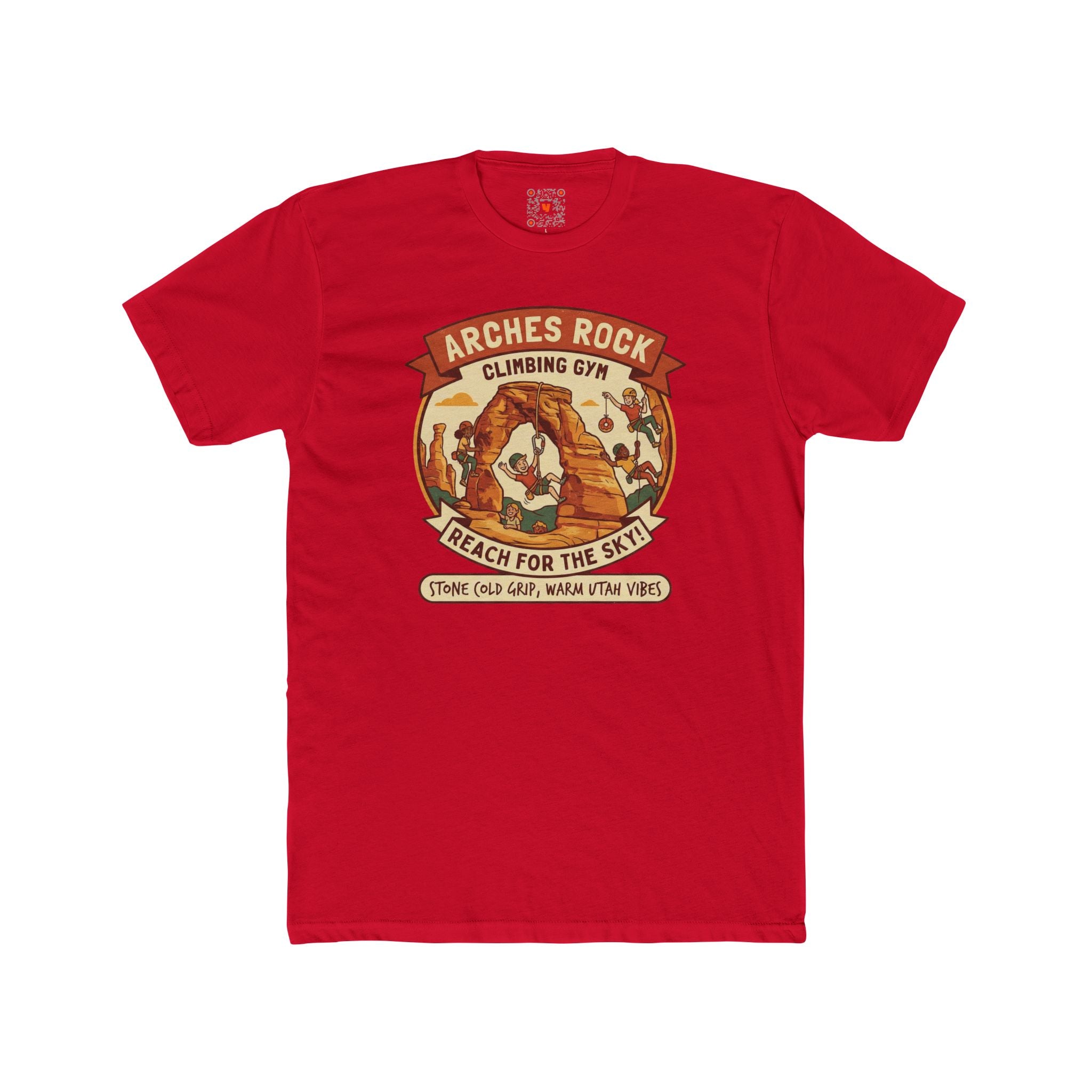 Arches Rock Climbing Tee — "Reach for the Sky" Adventure T-Shirt