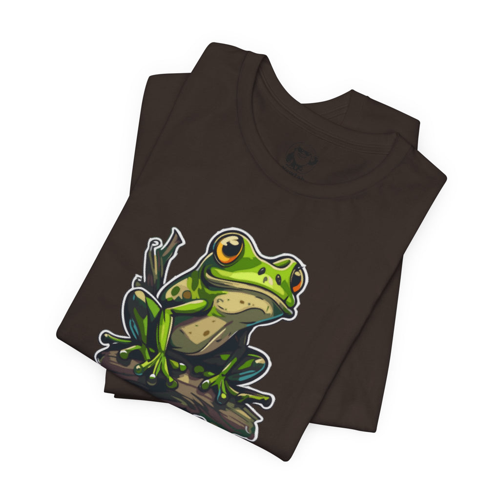 Frog Illustration Tee — Green Tree Frog Graphic T-Shirt