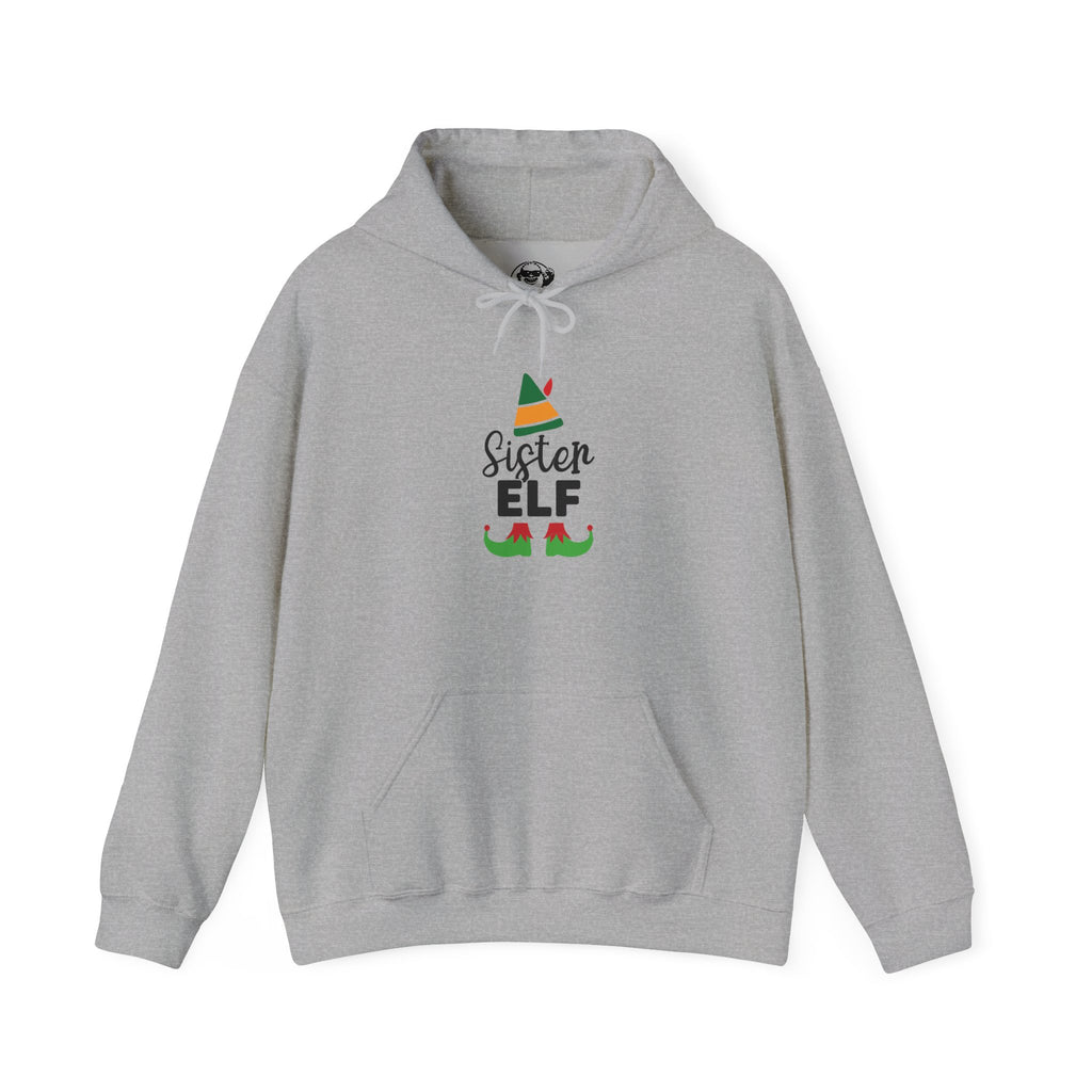 Sister Elf Hoodie – Cute Christmas Elf Hat & Shoes Holiday Sweatshirt