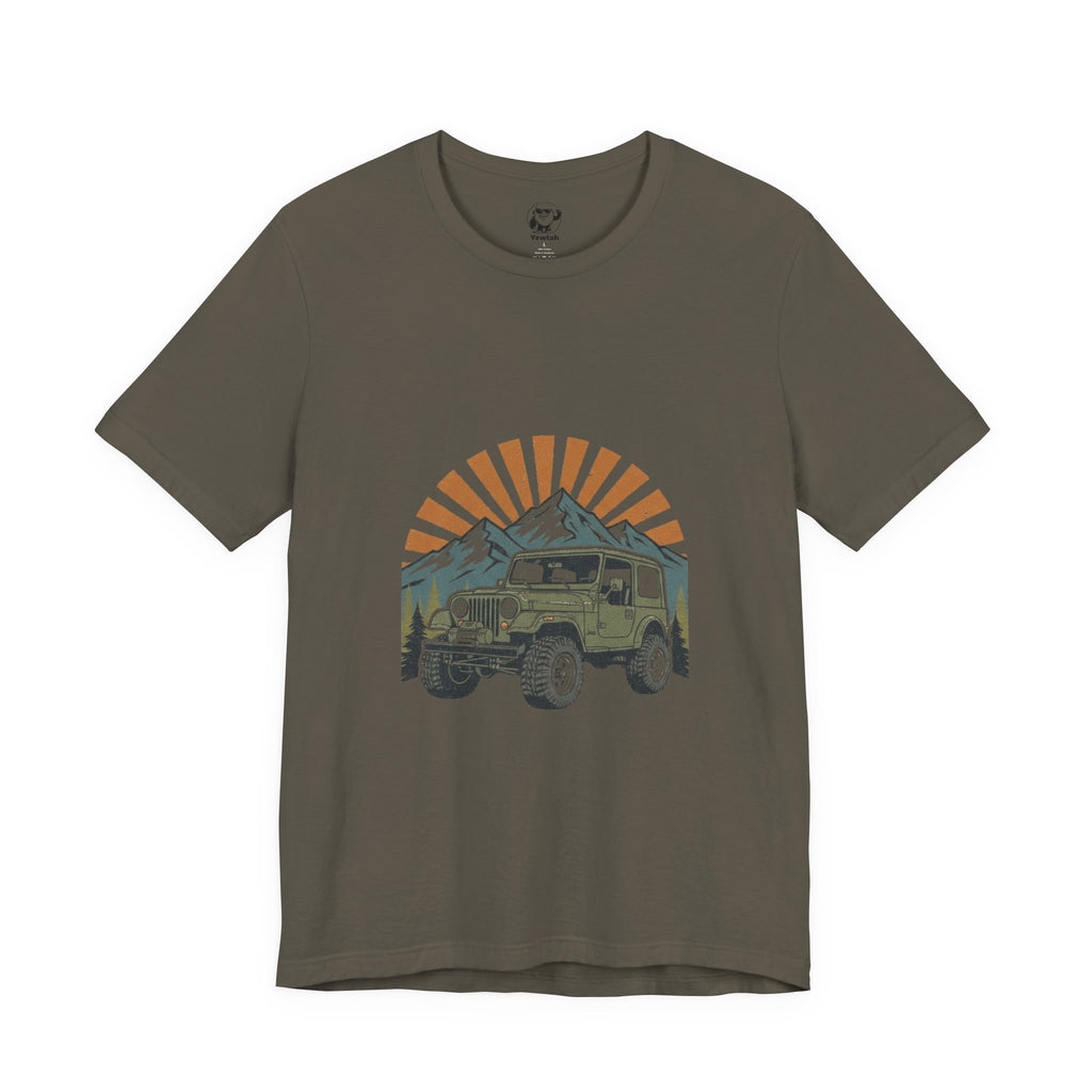 Vintage 4x4 Adventure Tee — Sunset Mountain Off-Road Graphic T-Shirt