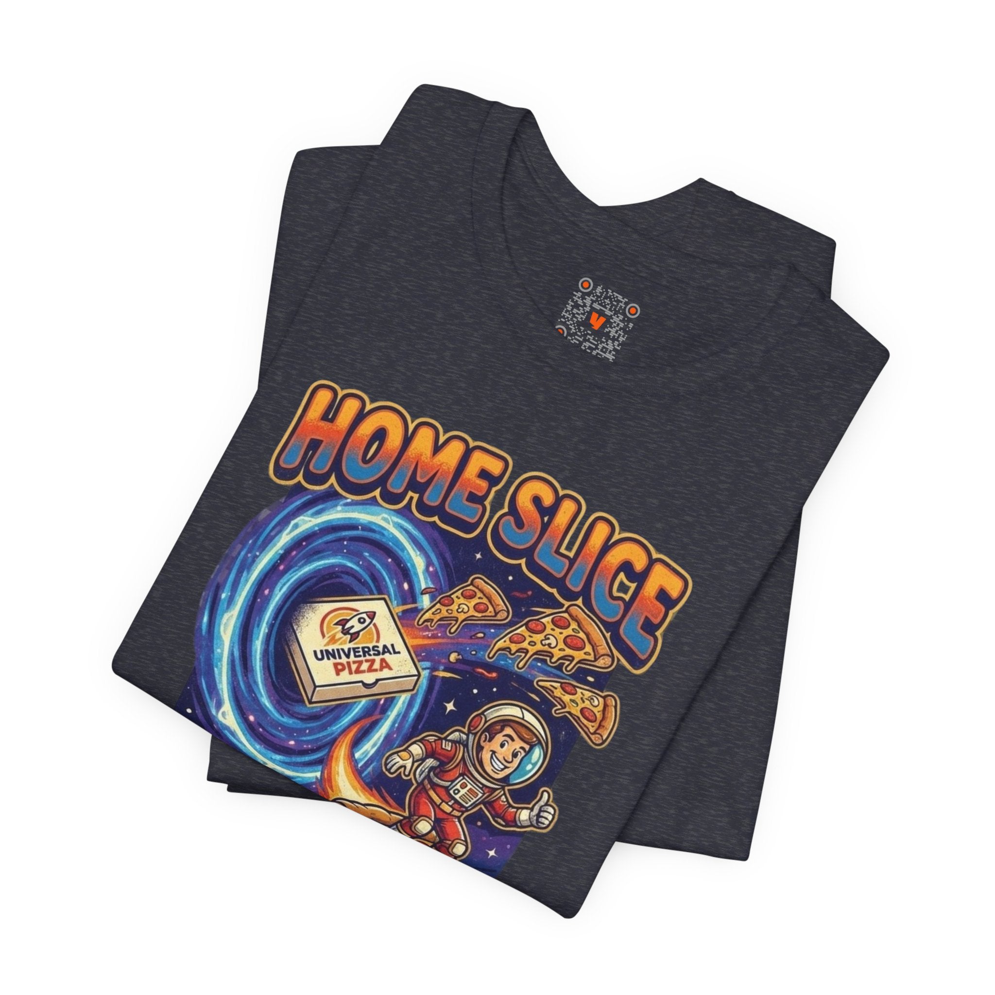 Home Slice Pizza Delivery Tee — "Pizza Delivery Across the Multiverse" Graphic T-Shirt