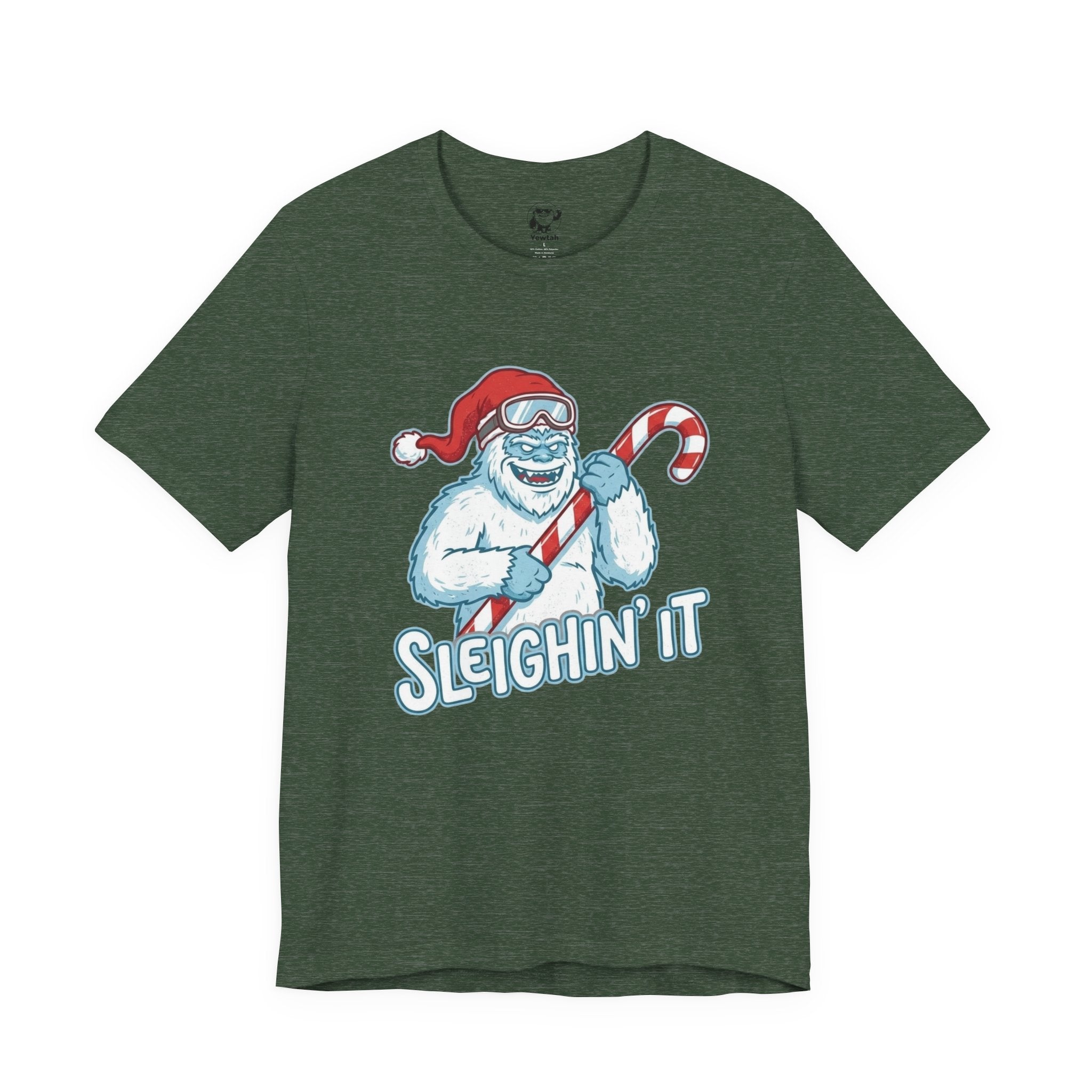 Sleighin' It Yeti Tee — Funny Christmas Graphic T-Shirt