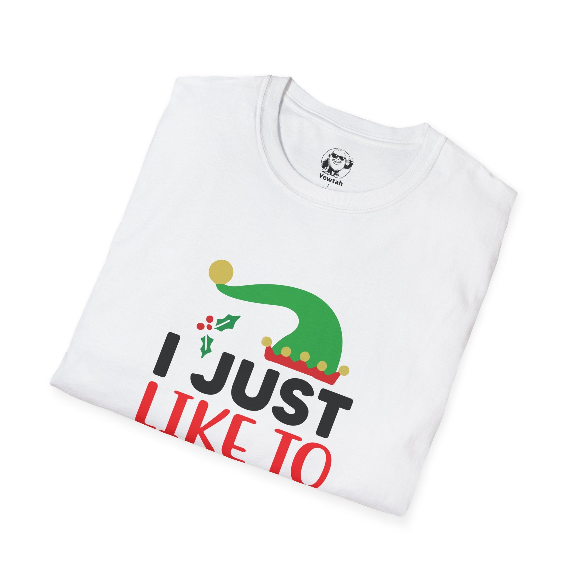 Elf Holiday T-Shirt — "I Just Like To Smile" Christmas Tee