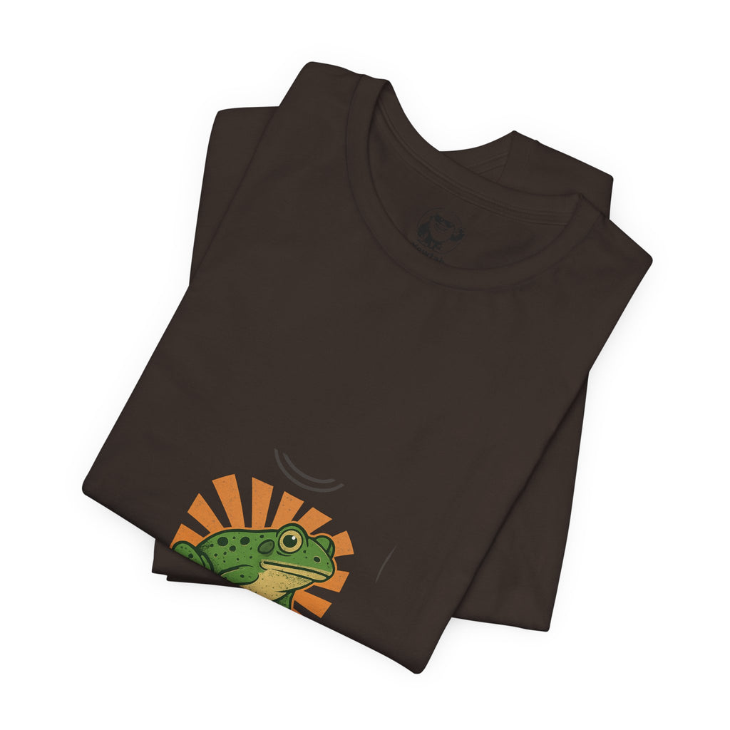 Frog Sunrise T‑Shirt — Retro Green Frog Graphic Tee