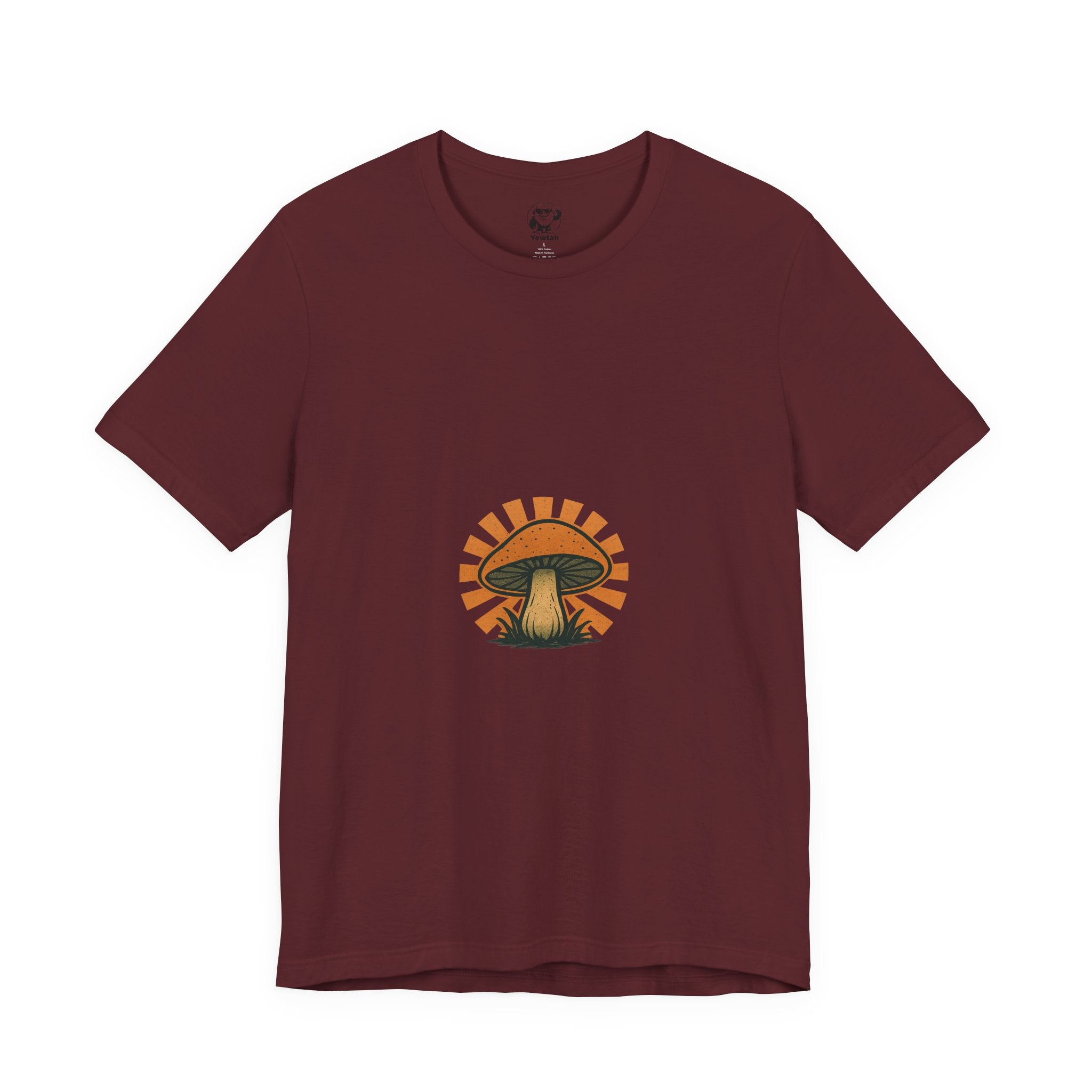 Mushroom Sunrise Tee — Retro Psychedelic Mushroom Graphic T-Shirt