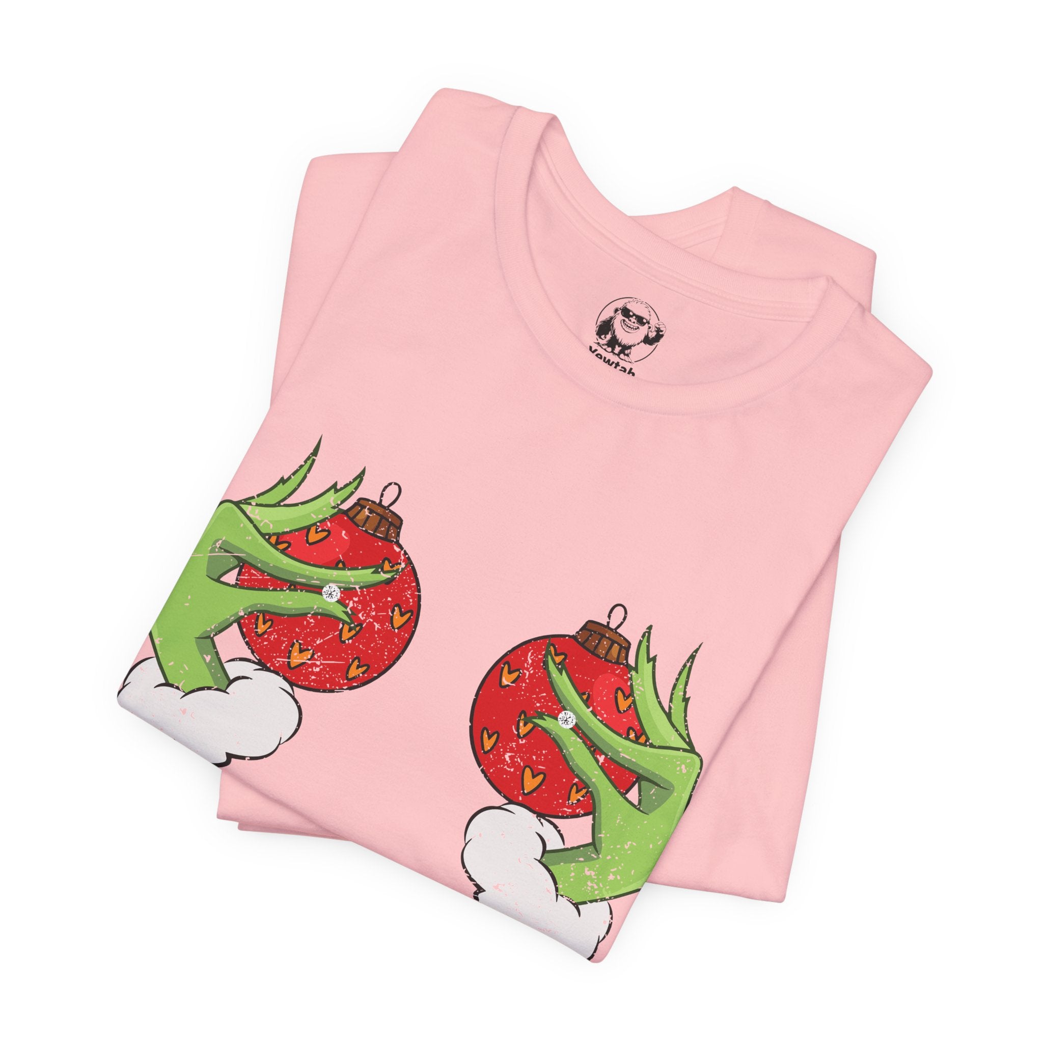 Grinch Hands Holding Perfectly Placed Christmas Ornaments Tee