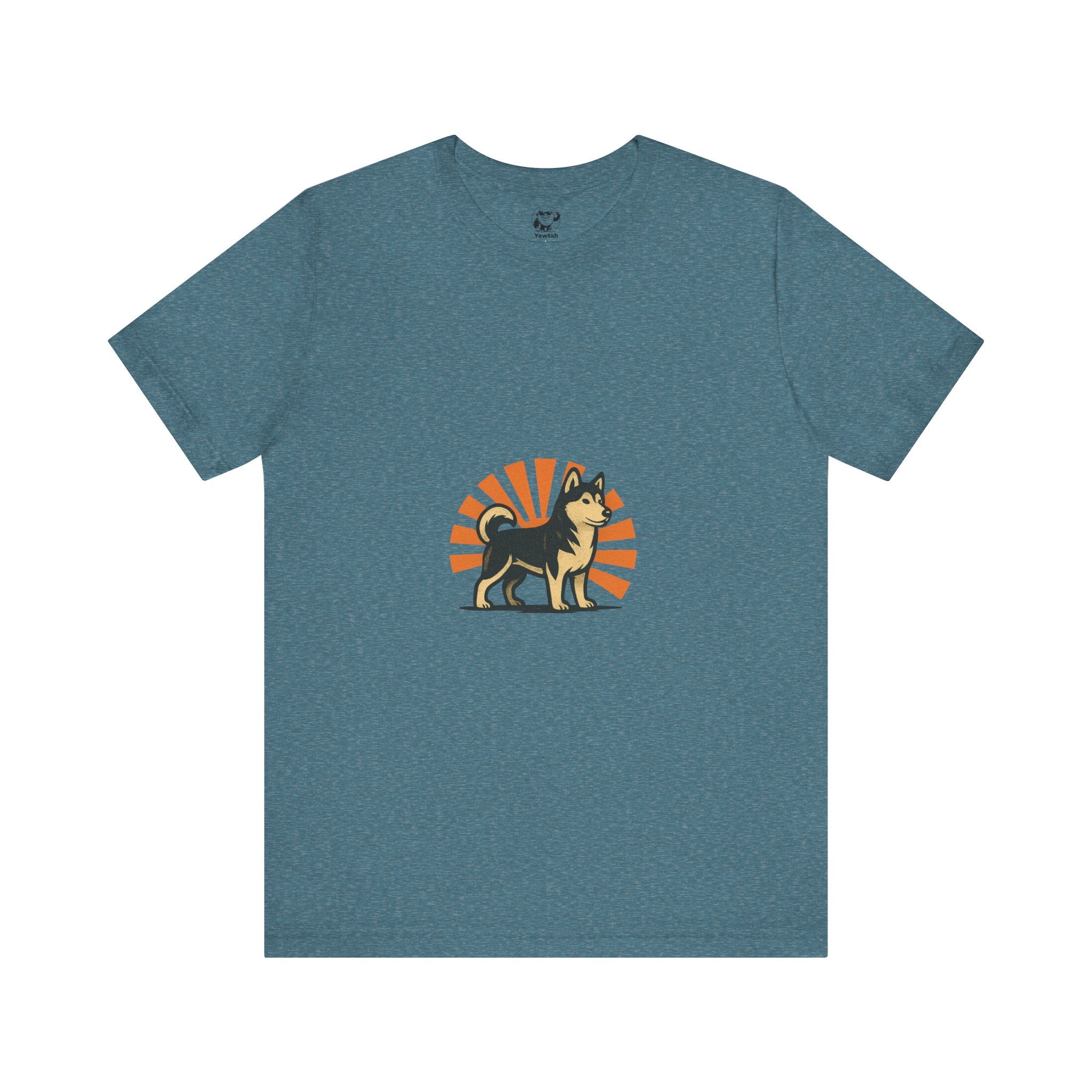 Husky Sunrise Graphic Tee - Retro Dog Lover T-Shirt