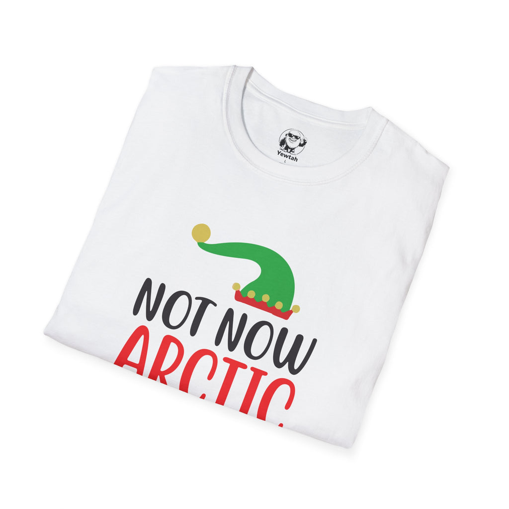 Not Now Arctic Puffin Christmas T-Shirt – Funny Holiday Elf Graphic Tee