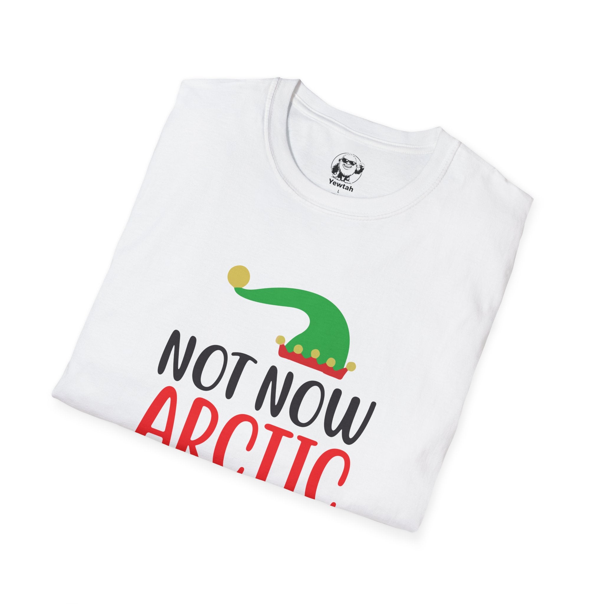 Not Now Arctic Puffin Christmas T-Shirt – Funny Holiday Elf Graphic Tee