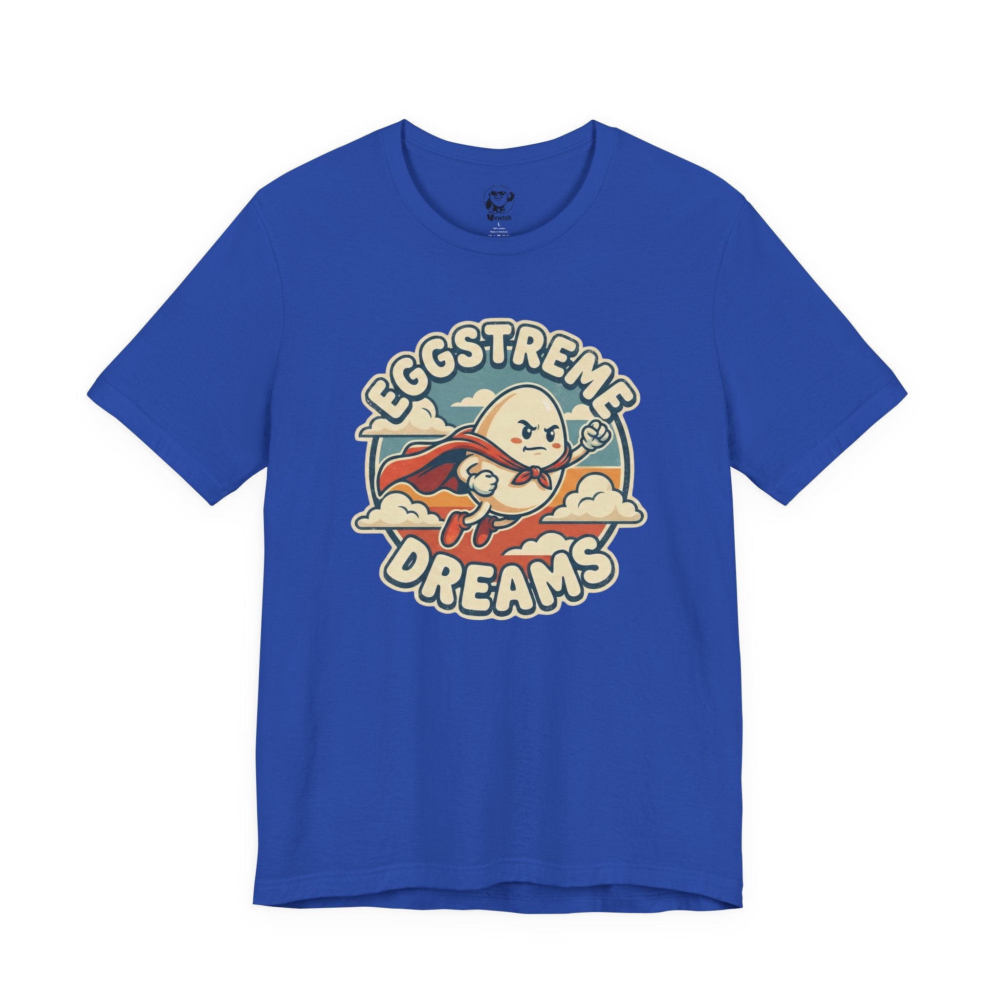 Eggstreme Dreams T-Shirt — Retro Superhero Egg Graphic Tee