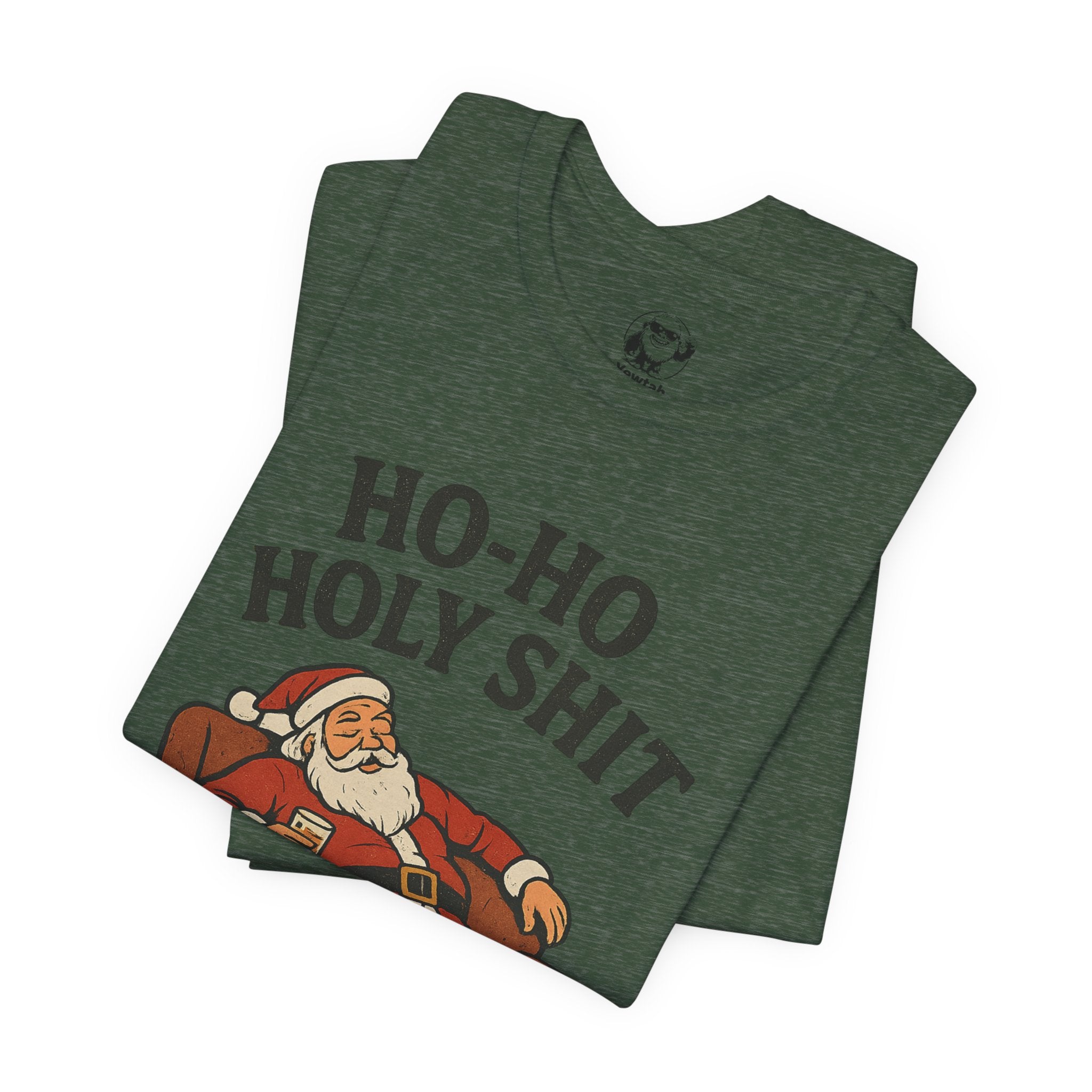 Ho-Ho Holy Shit Santa T-Shirt — Funny Drunk Santa Christmas Tee