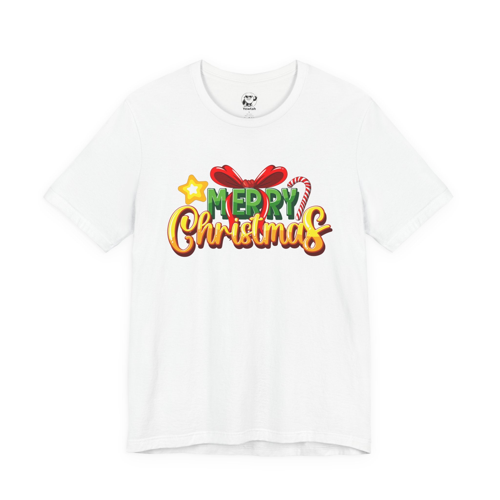 Merry Christmas Tee — Festive Candy Cane & Gift Holiday T-Shirt