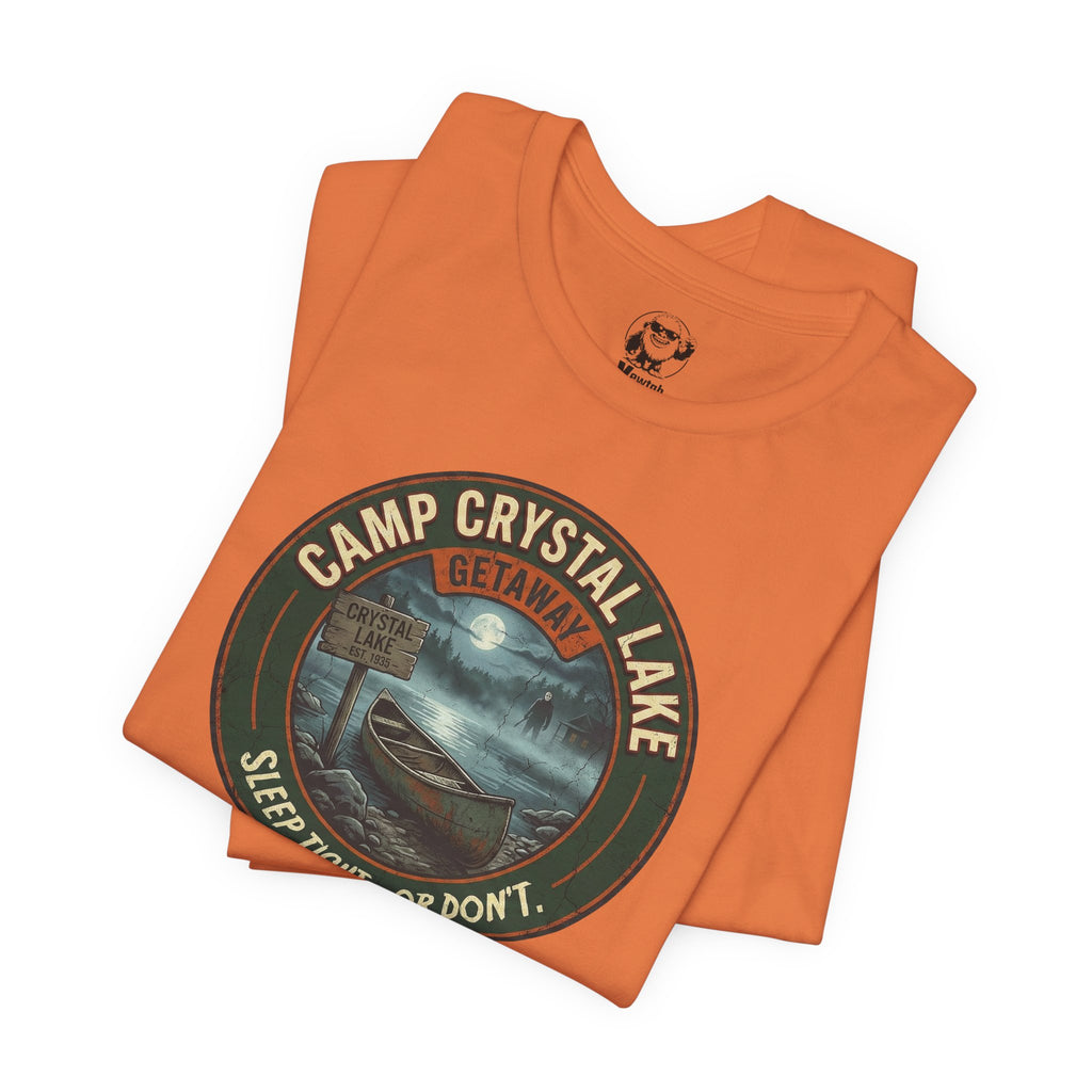 Camp Crystal Lake Tee — "Sleep Tight... Or Don't" Retro Horror Shirt