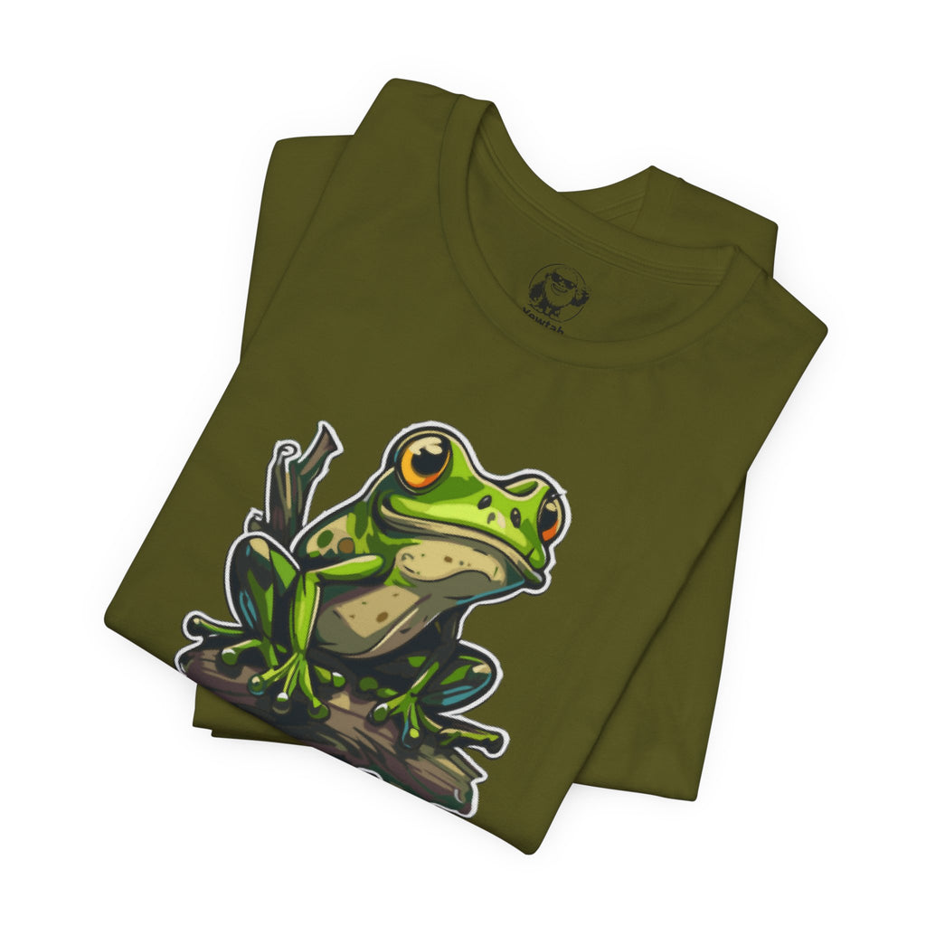 Frog Illustration Tee — Green Tree Frog Graphic T-Shirt