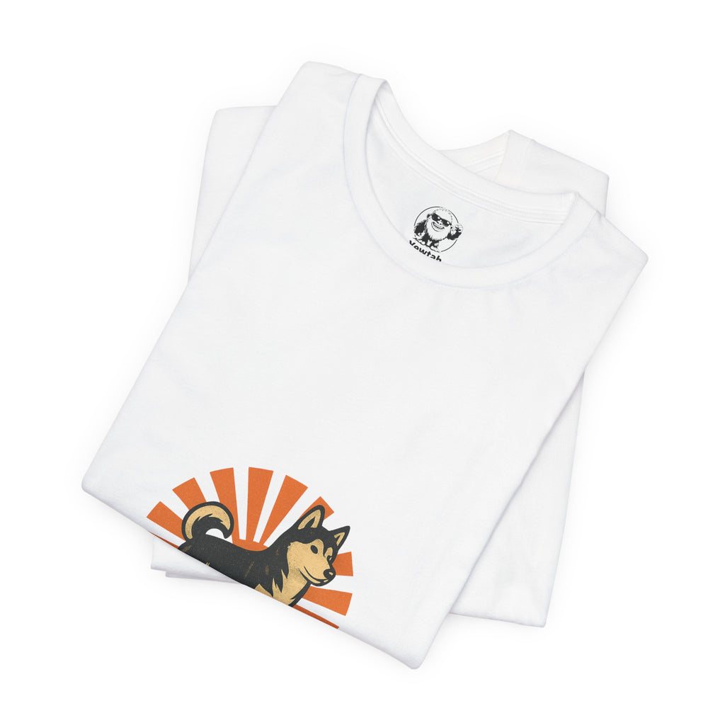 Husky Sunrise Graphic Tee - Retro Dog Lover T-Shirt