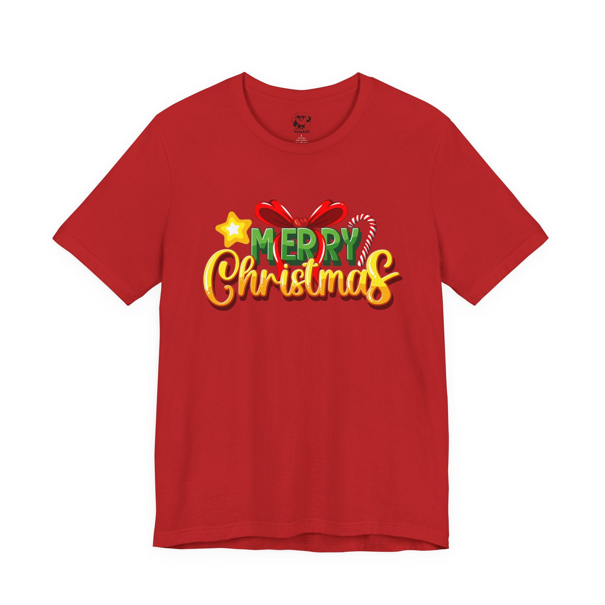Merry Christmas Tee — Festive Candy Cane & Gift Holiday T-Shirt