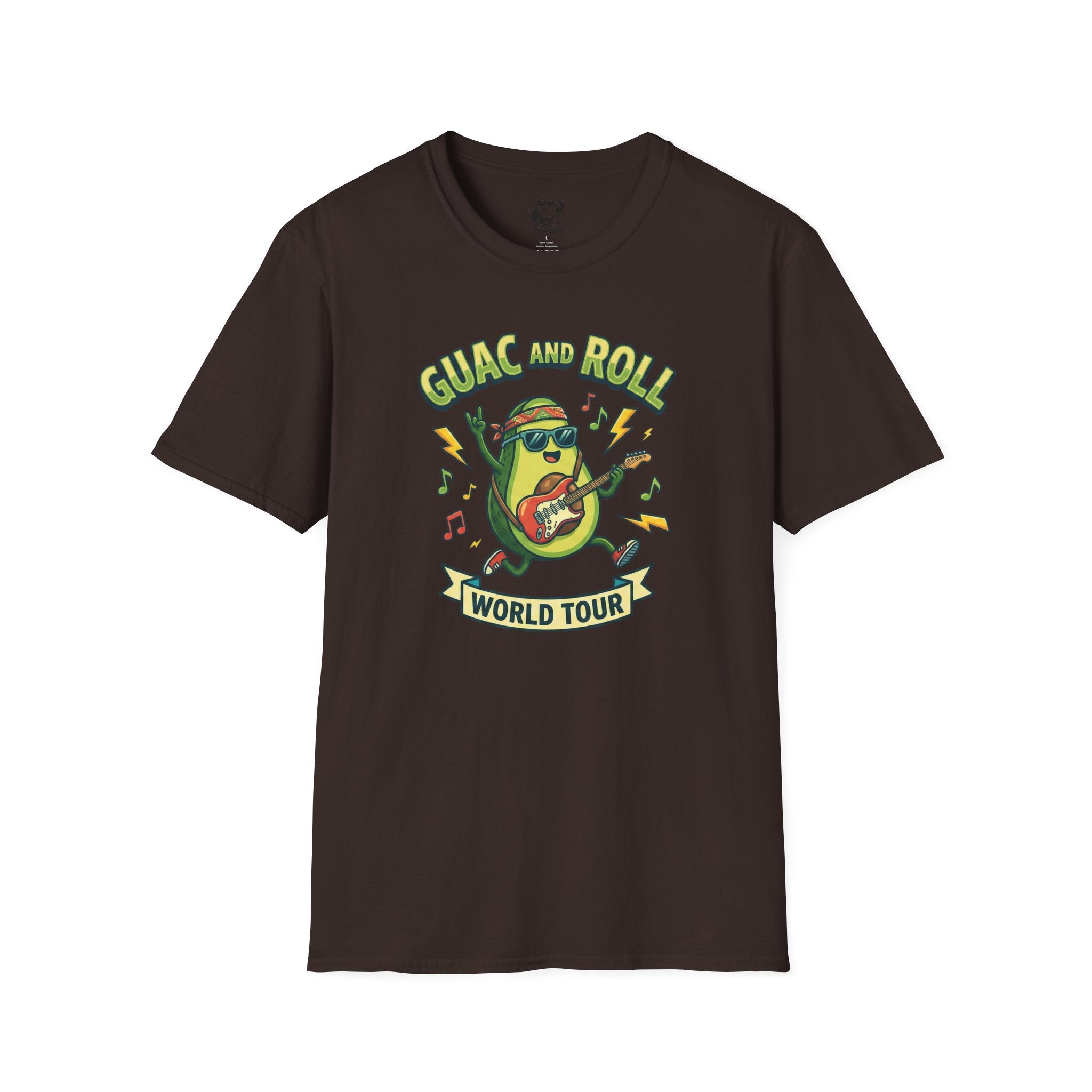 Guac and Roll T-Shirt – Avocado Guitar World Tour Graphic Tee