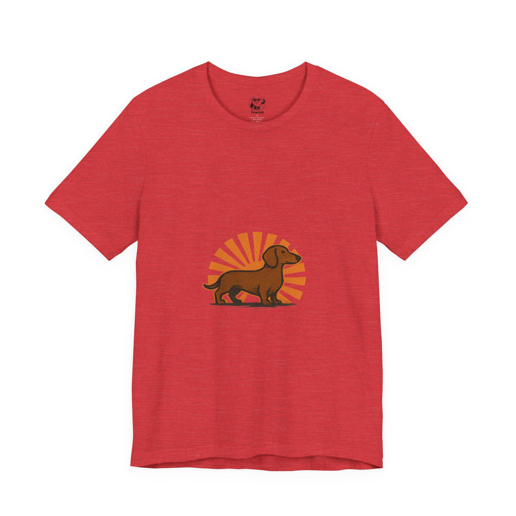 Dachshund Sunburst T‑Shirt — Retro Wiener Dog Graphic Tee for Dog Lovers