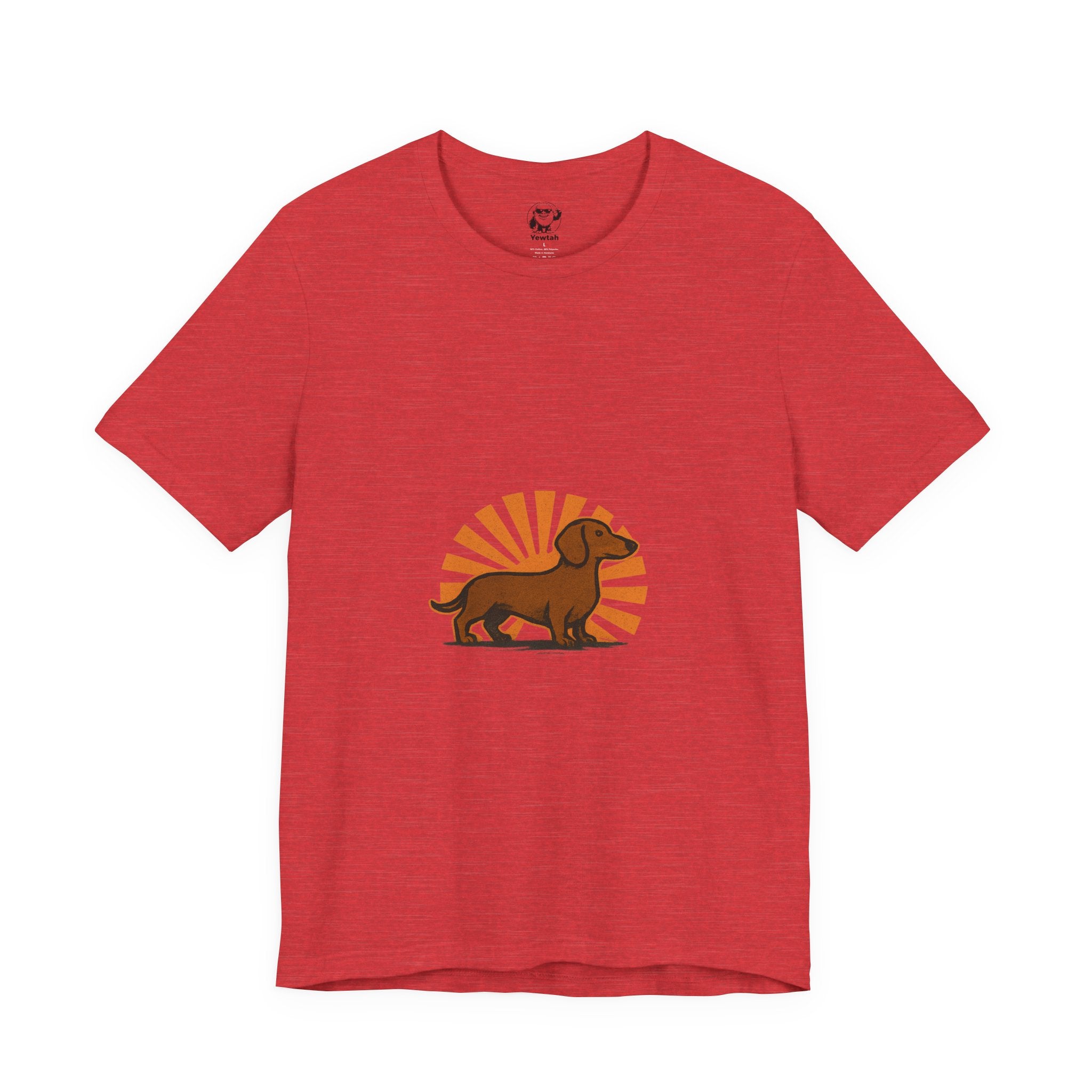 Dachshund Sunburst T‑Shirt — Retro Wiener Dog Graphic Tee for Dog Lovers