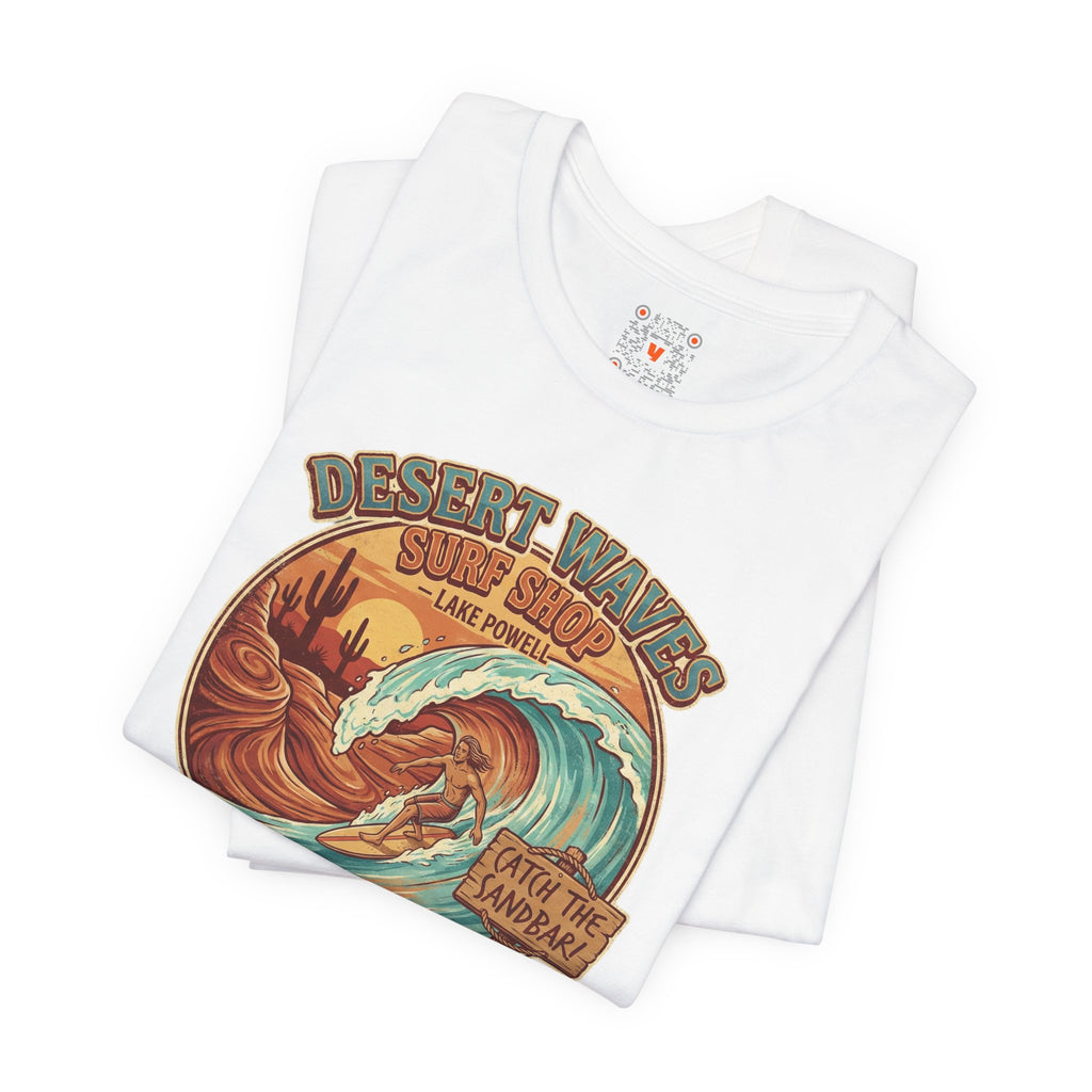 Desert Waves Surf Shop Tee — Lake Powell "Catch the Sandbar" Retro Graphic T-Shirt