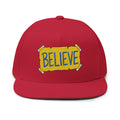 Believe Embroidered Flat Bill Cap – Ted Lasso Snapback Hat