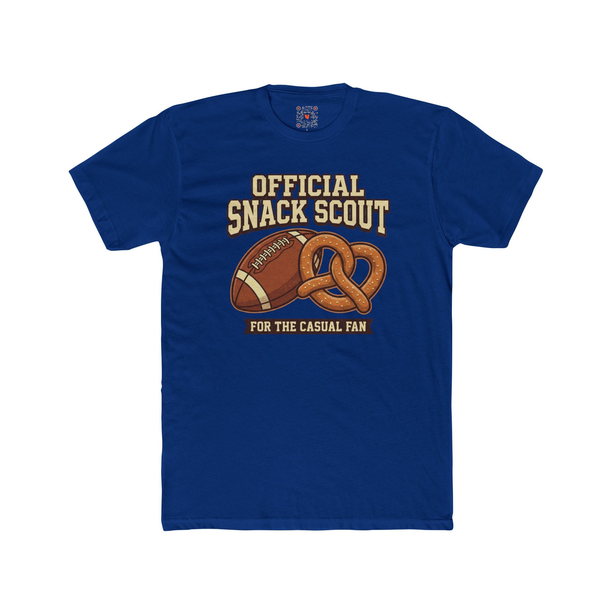 Official Snack Scout T‑Shirt – Football & Pretzel 'For the Casual Fan' Crew Tee