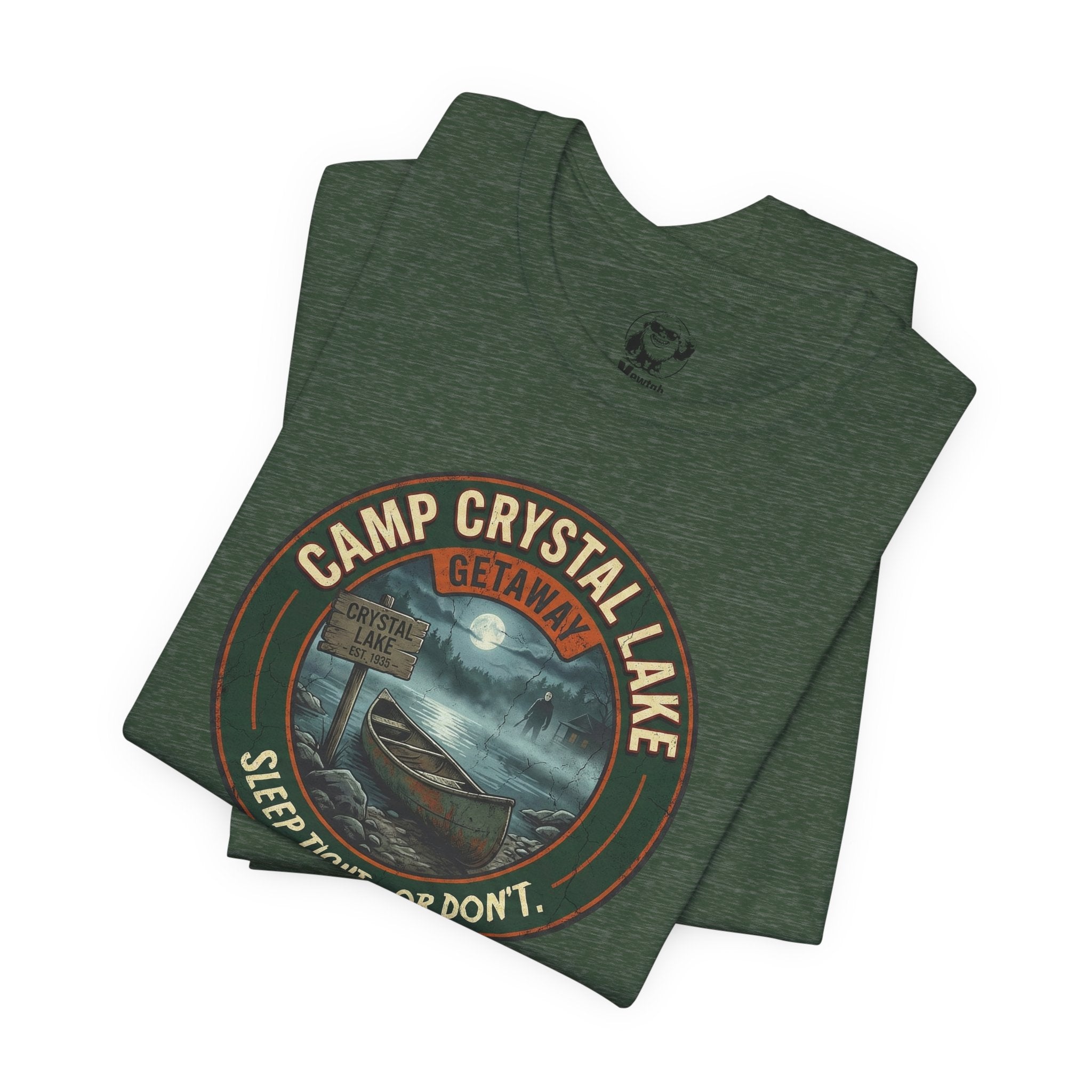 Camp Crystal Lake Tee — "Sleep Tight... Or Don't" Retro Horror Shirt