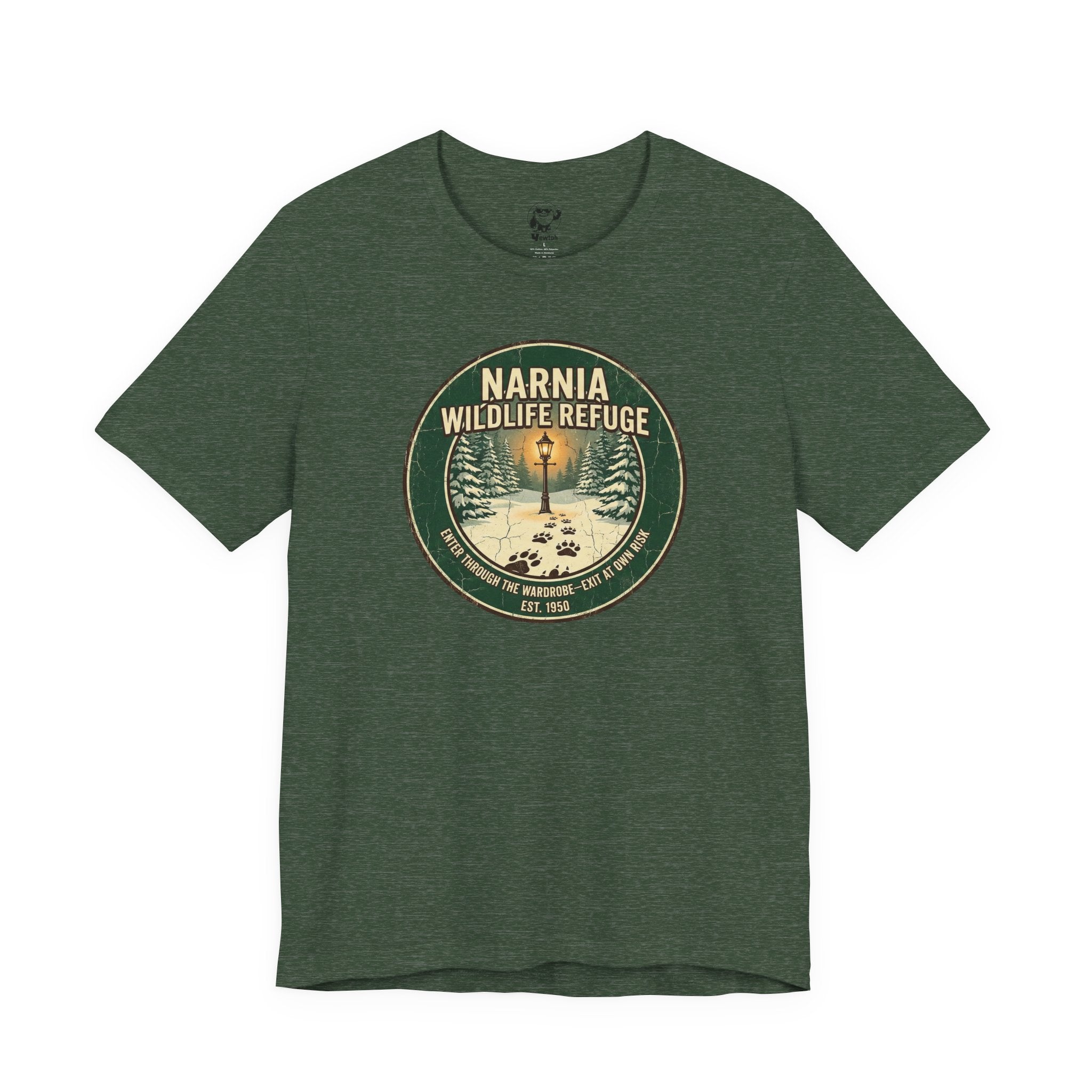 Narnia Wildlife Refuge Tee — Vintage Lamp Post Forest Graphic Shirt