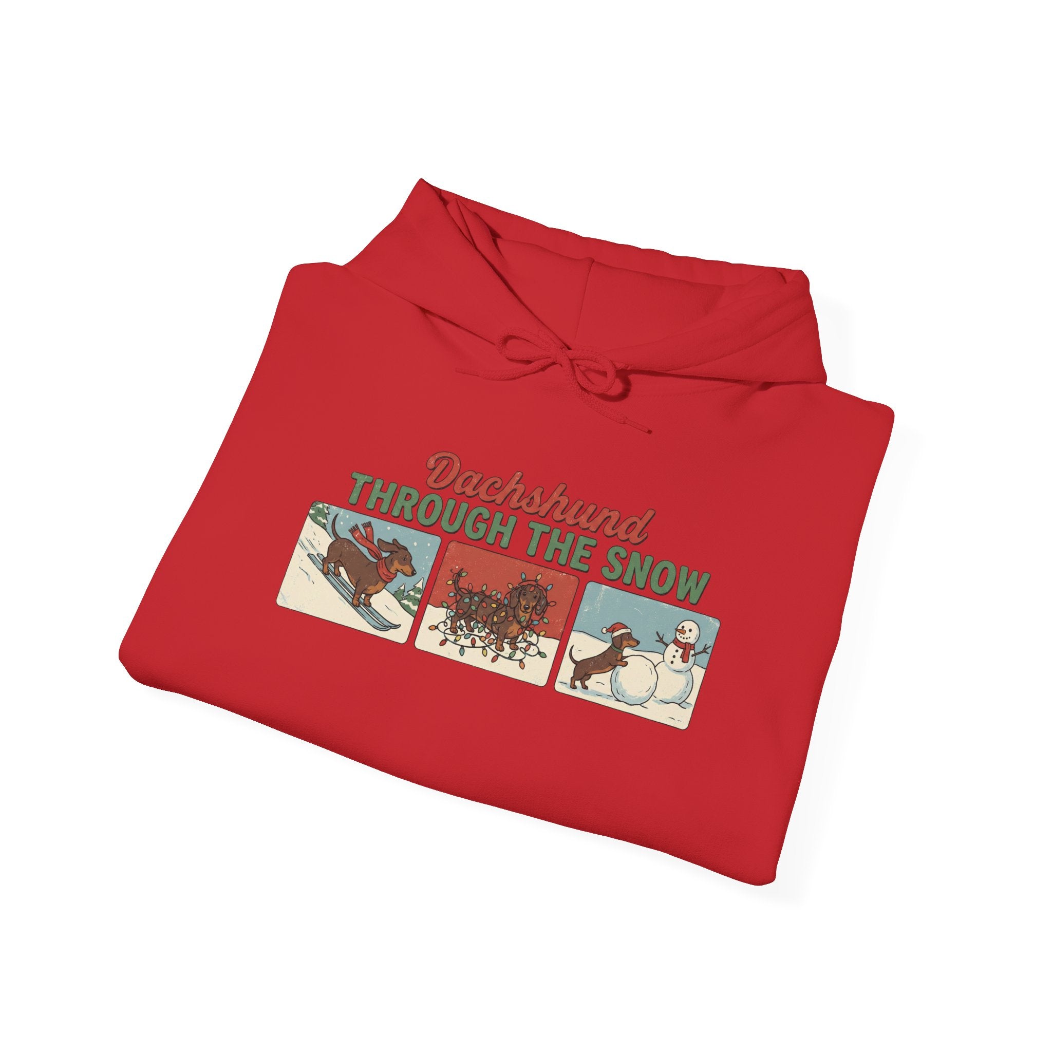 Dachshund Through The Snow Hoodie — Vintage Dachshund Christmas Sweatshirt